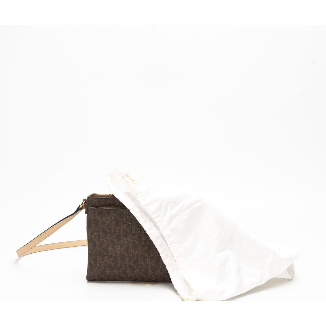 Michael Kors Brown Monogram Fulton Crossbody Bag