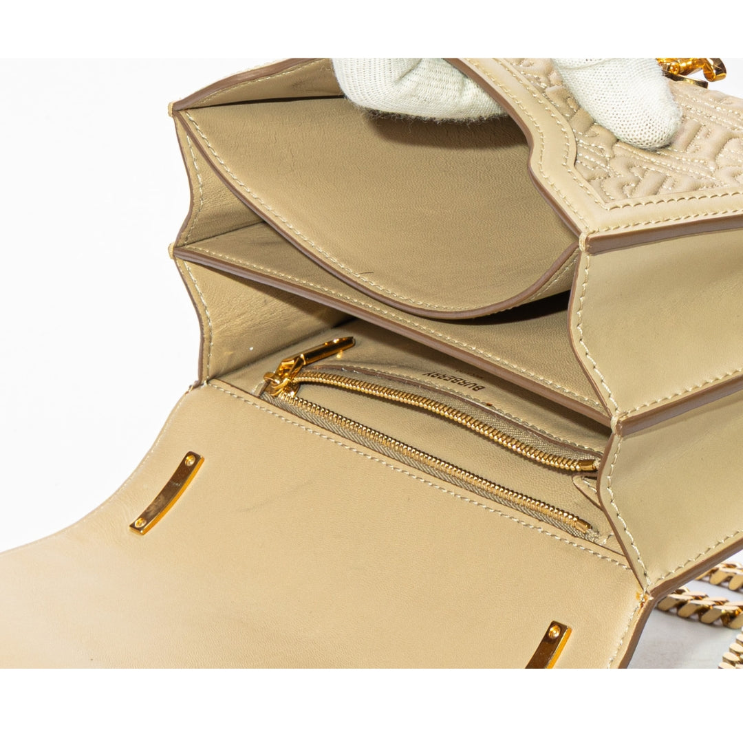 Burberry Beige Quilted Monogram TB Shoulder Bag