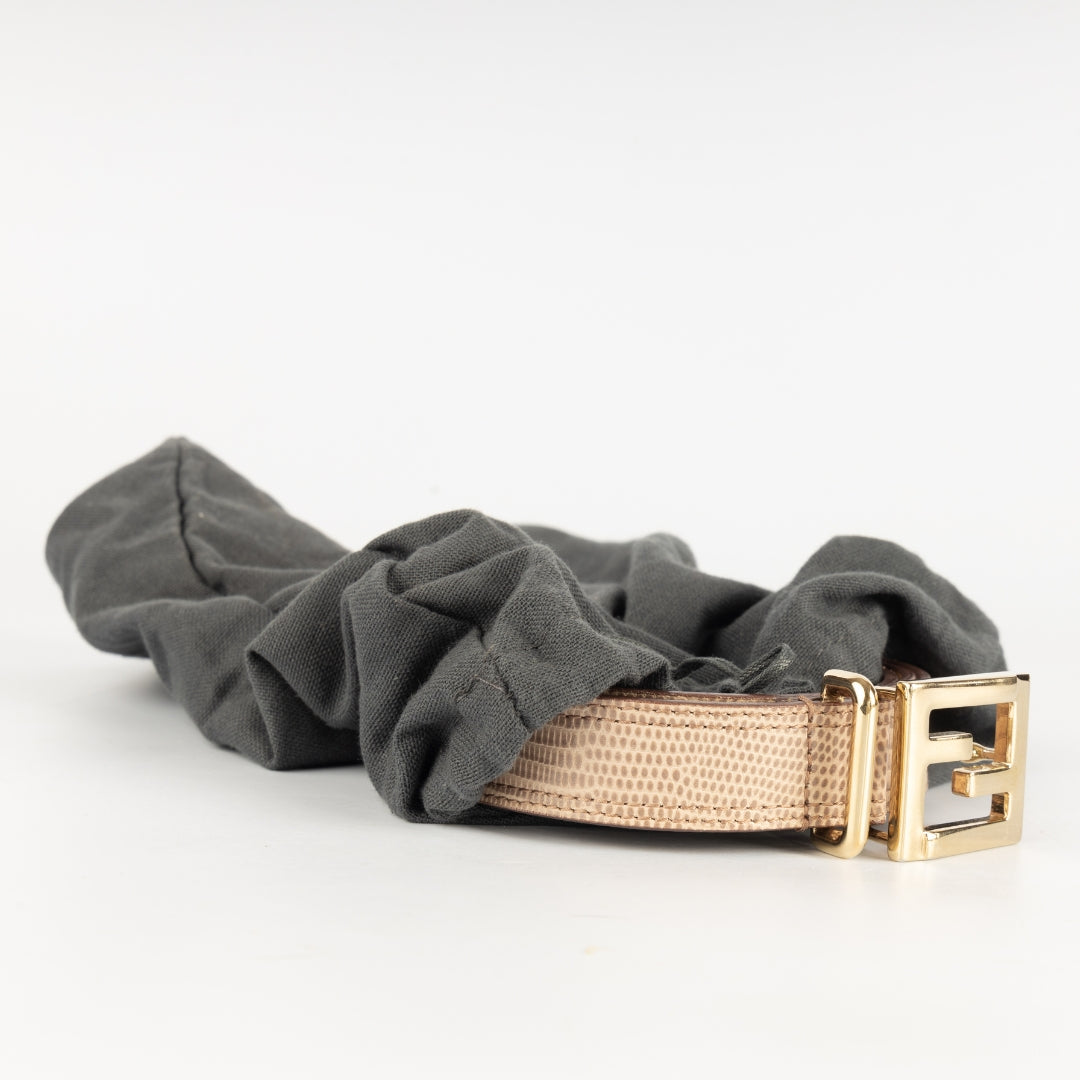 Fendi Leather Gold Logo Buckle Belt