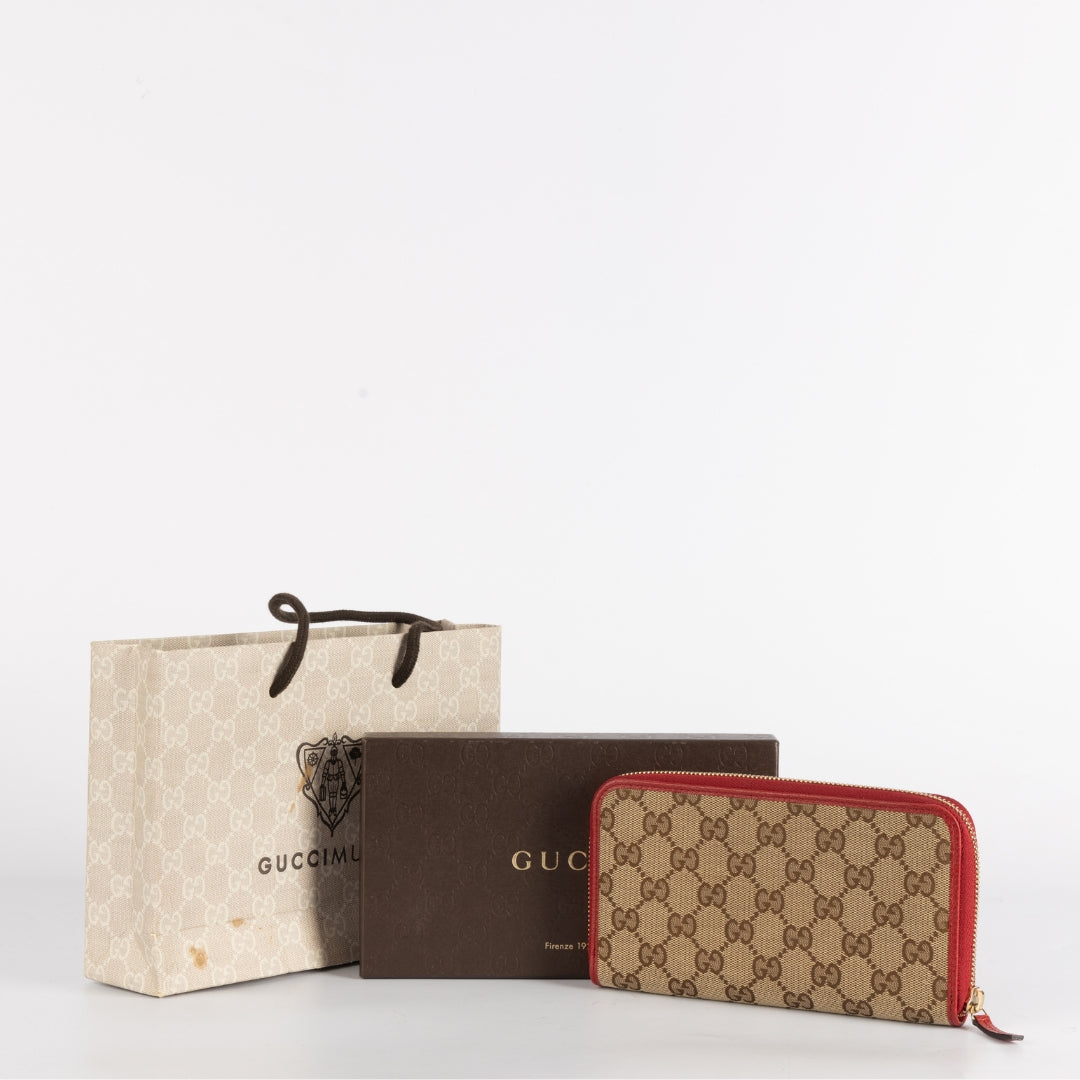 Gucci GG Canvas Zip Around Wallet