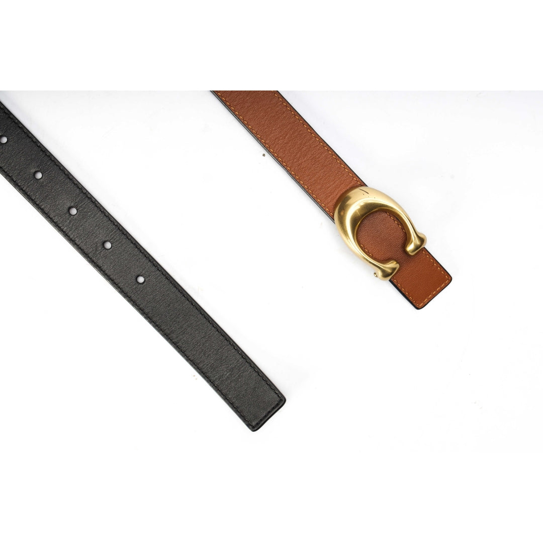 Coach Signature Buckle Reversible Belt