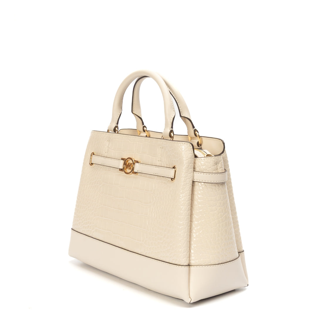 Michael Kors Hamilton Crocodile Embossed Leather Satchel