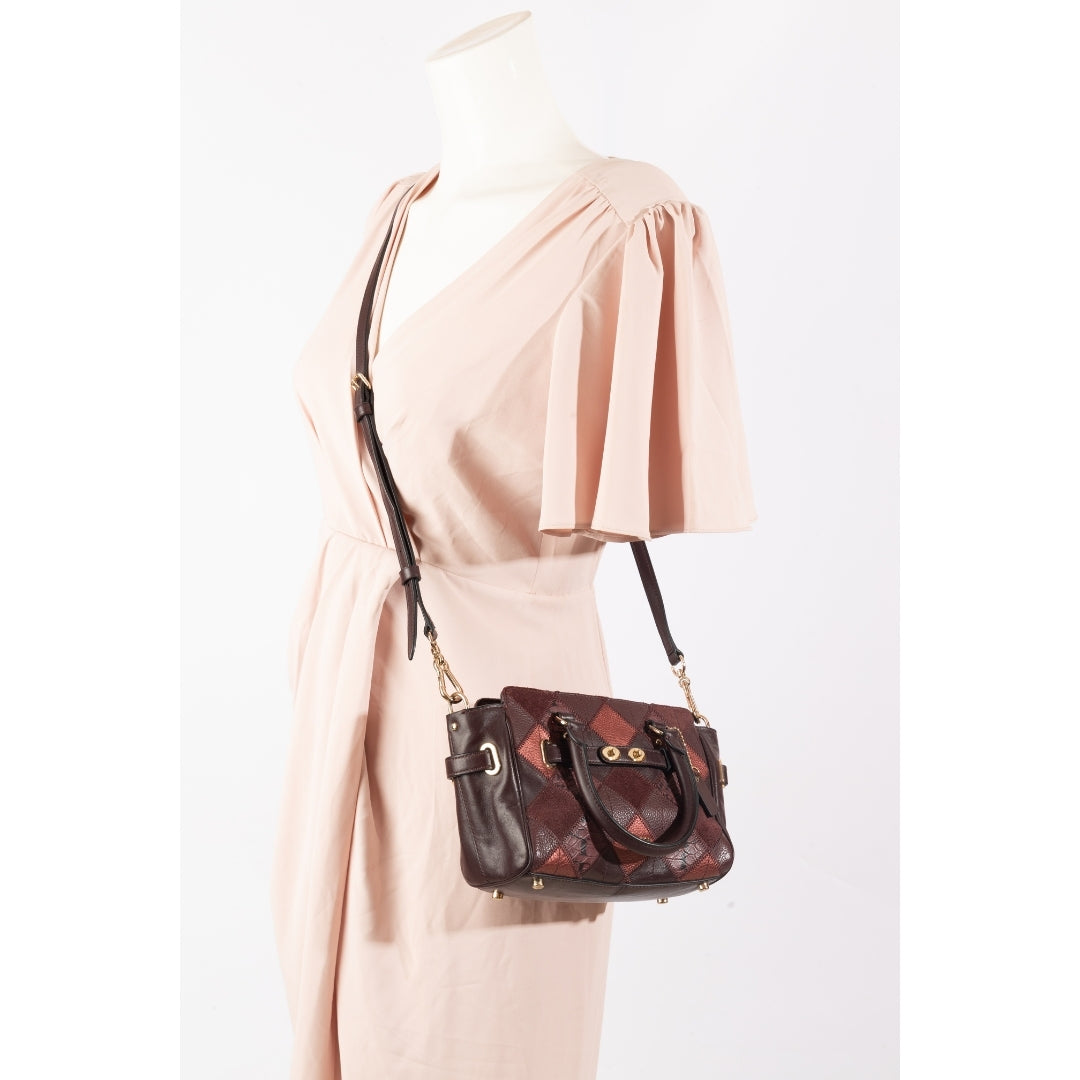 Coach Maroon Quilted Leather Swagger Canyon Satchel