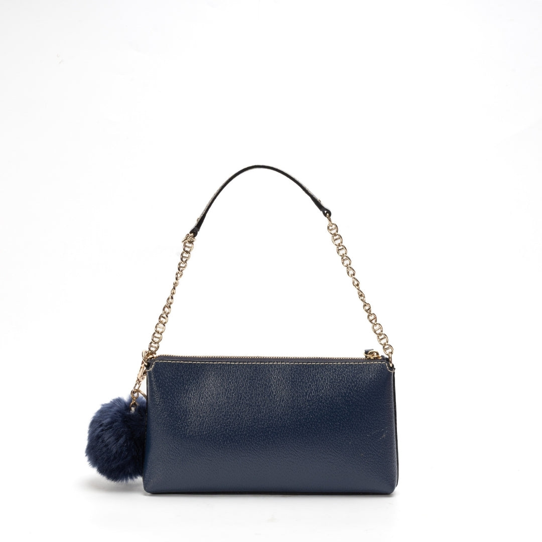 Kate Spade Leather Zip Chain Baguette Bag