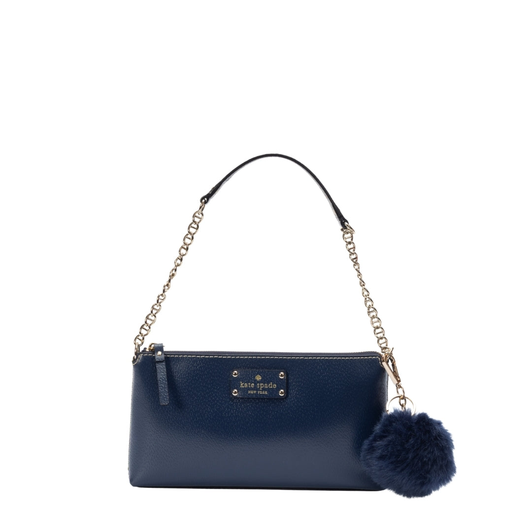 Kate Spade Leather Zip Chain Baguette Bag