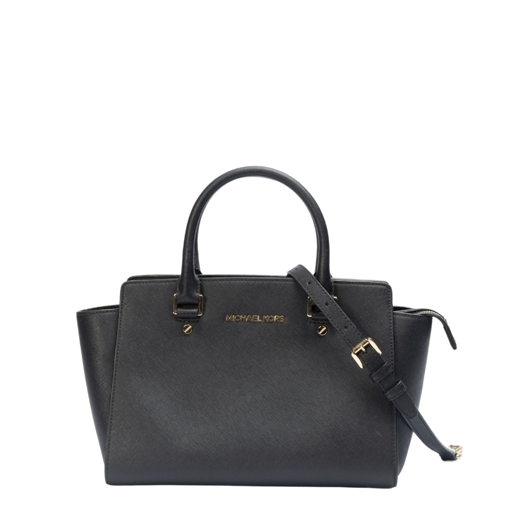 Michael Kors Black Selma Medium Cross Body Bag