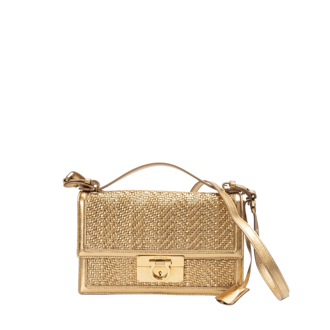 Salvatore Ferragamo Metallic Aileen Shoulder Bag