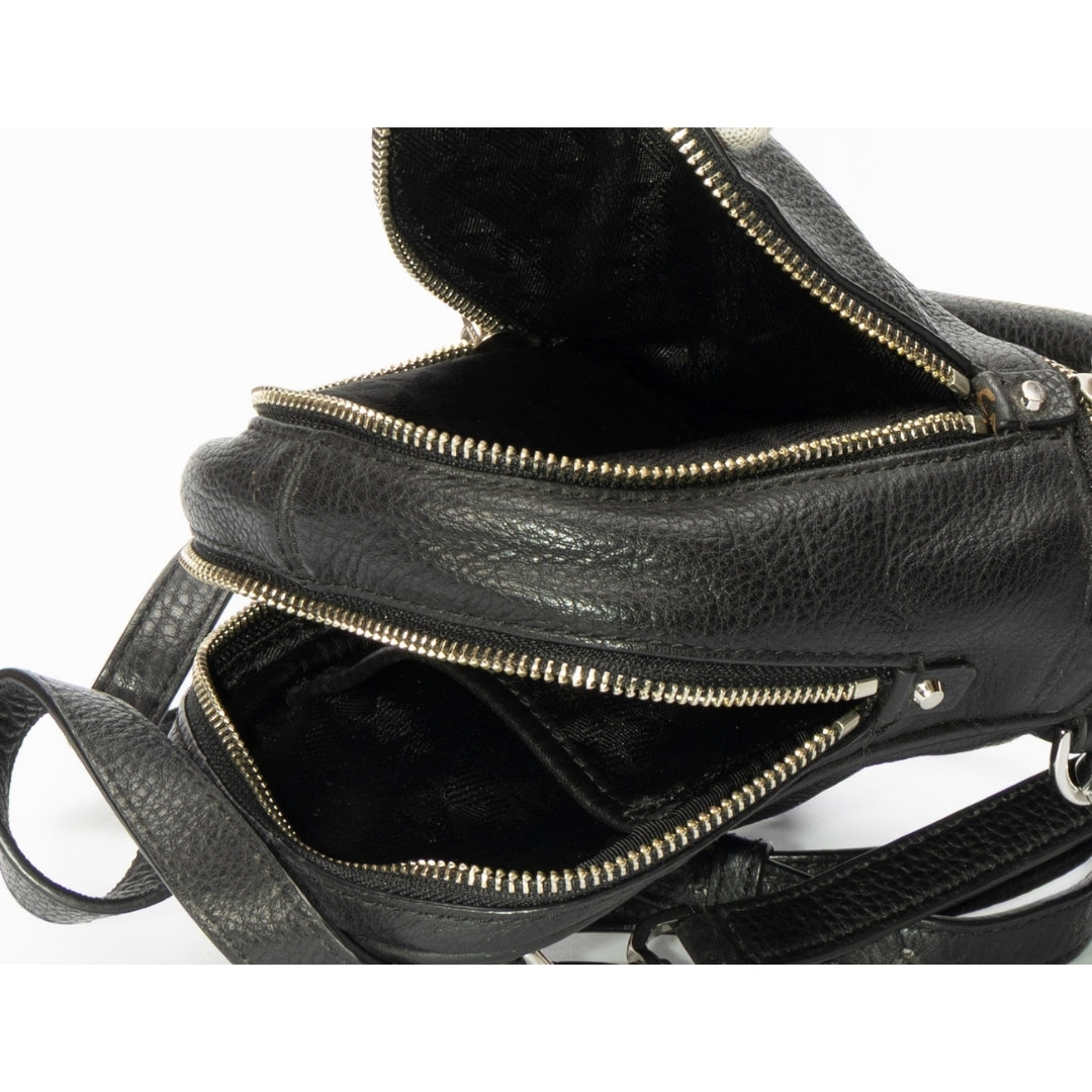 Michael Kors Black Leather Mini Rhea Backpack