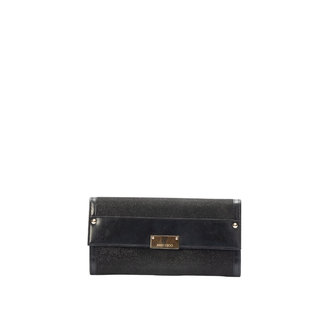 Jimmy Choo Black Leather Clutch