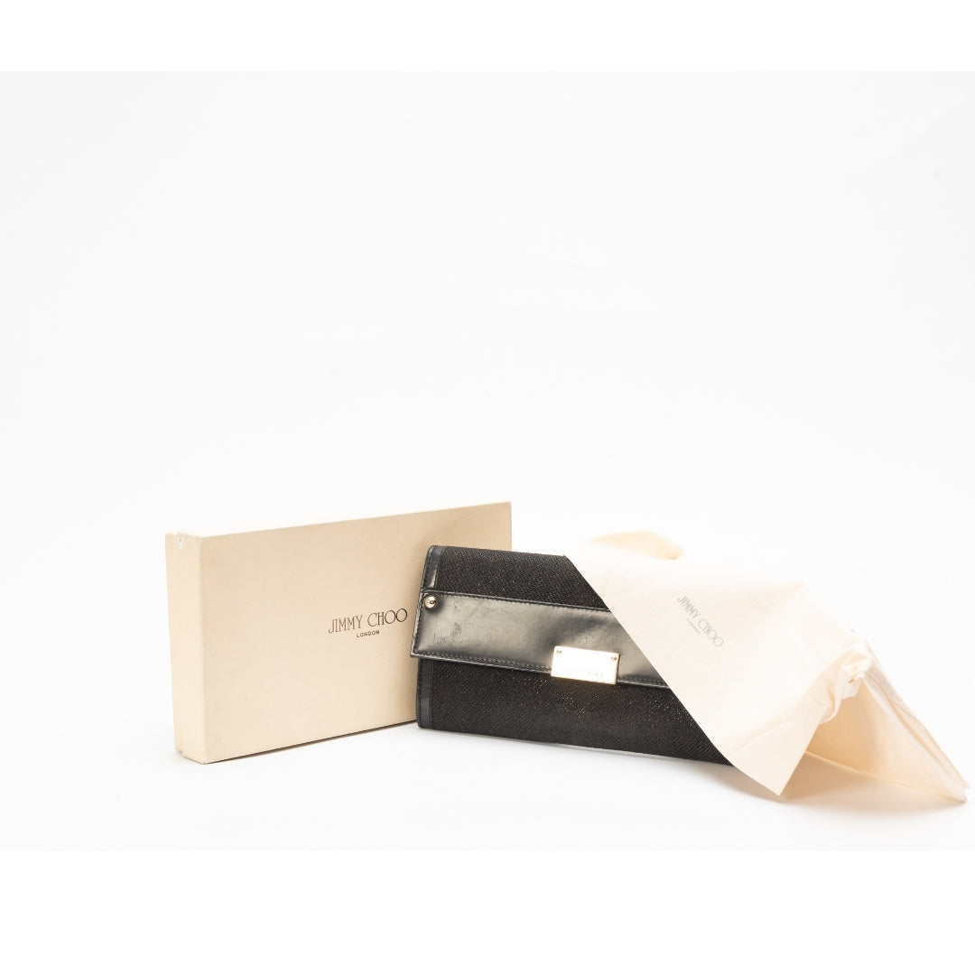 Jimmy Choo Black Leather Clutch