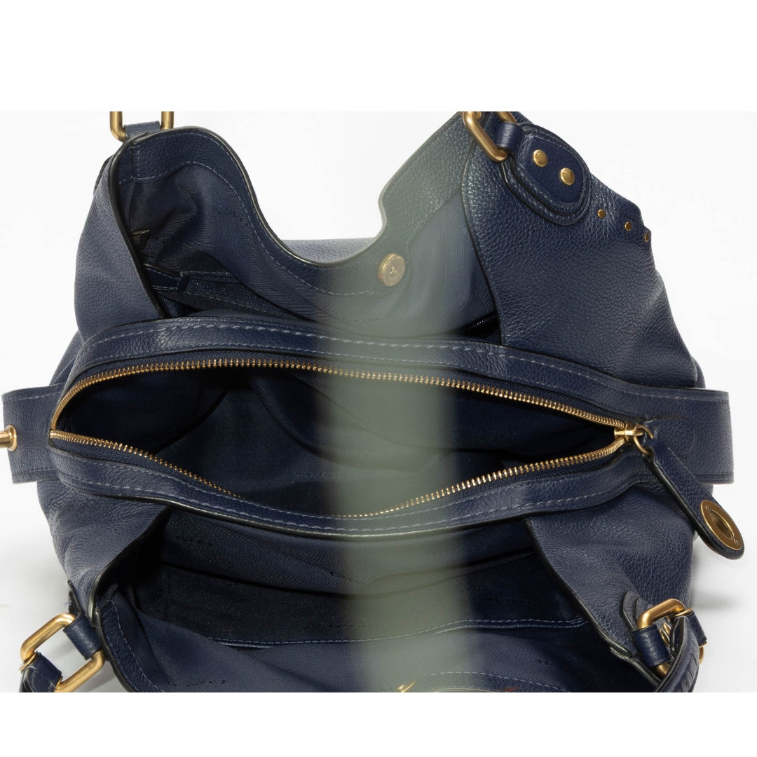 Coach Navy Edie Shoulder Bag 31 With Rivets