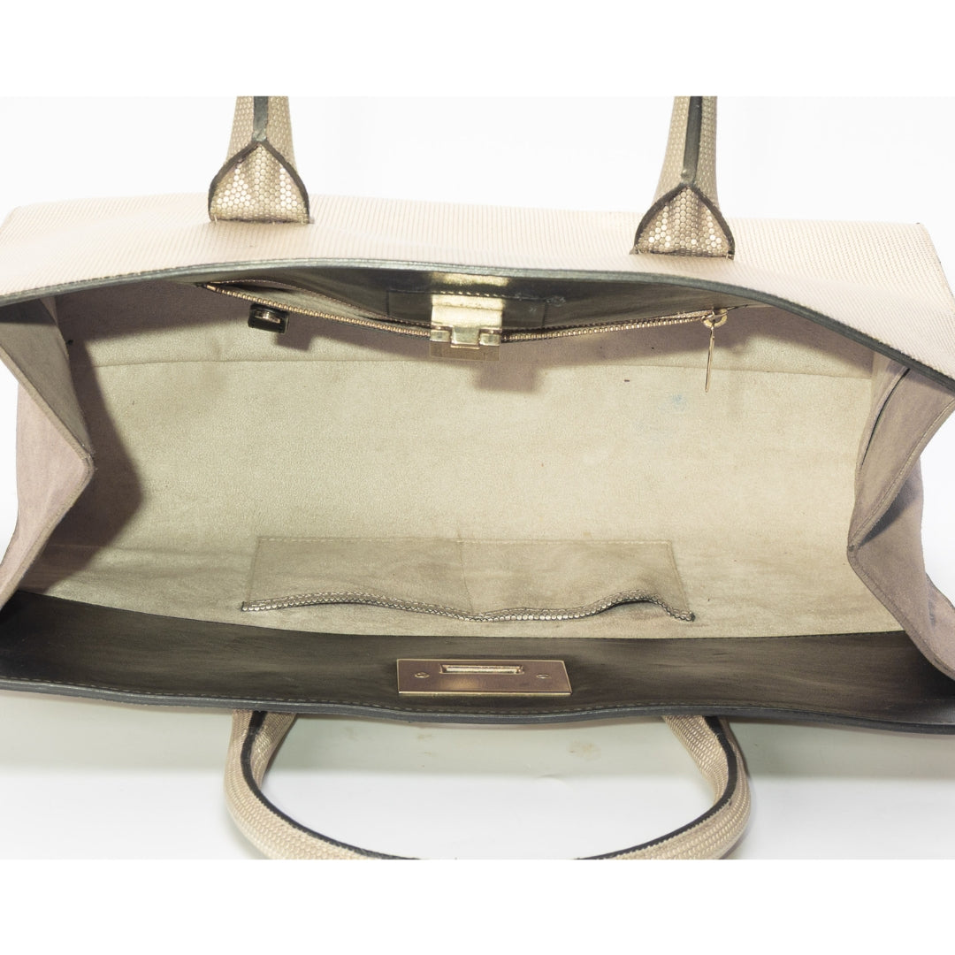 Jimmy Choo Beige Medium Riley Tote