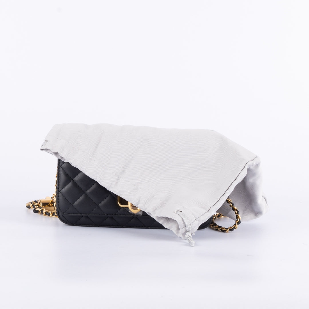 Charles & Keith Flip-lock Quilted Crossbody Bag