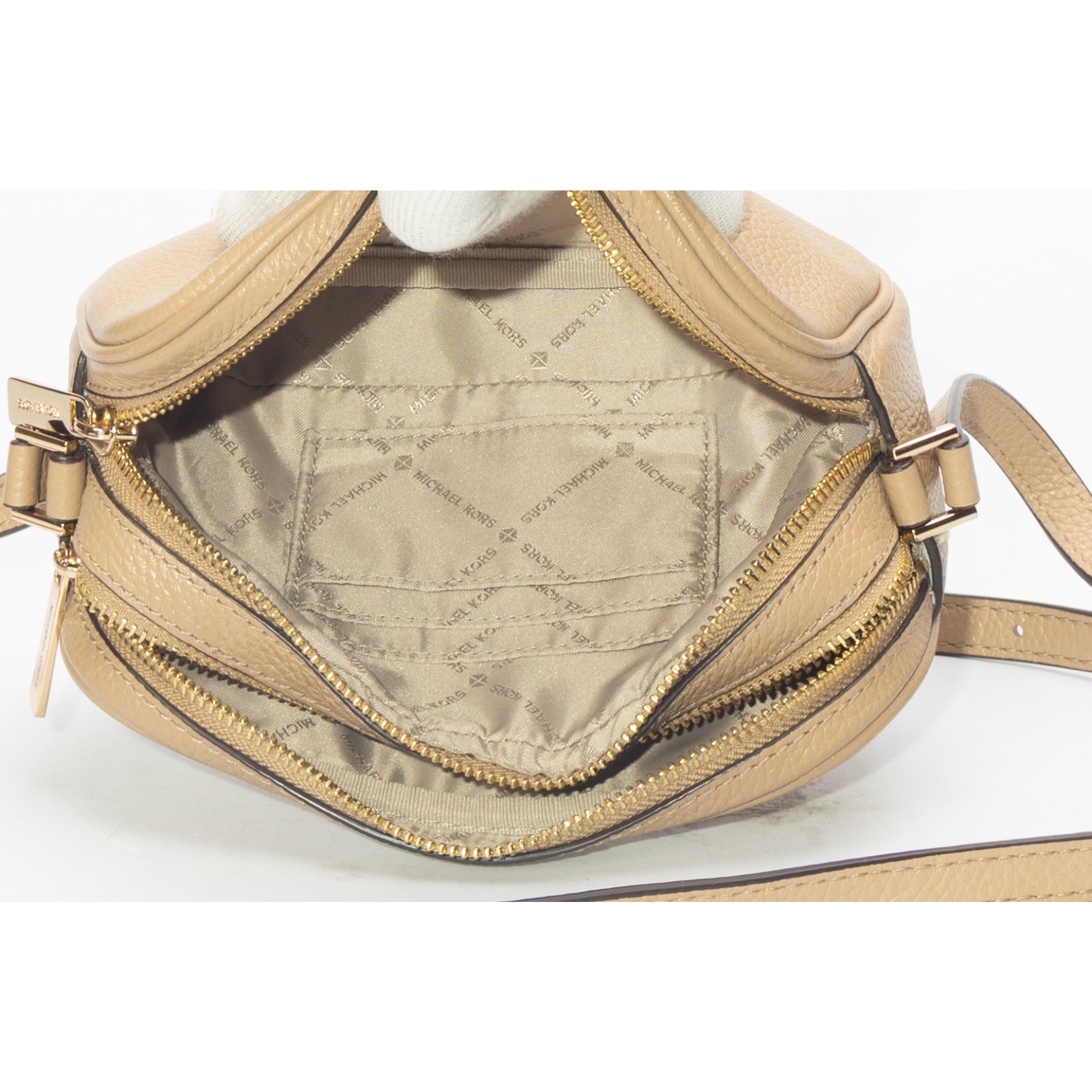 Michael Kors Fulton Pebled Beige Crossbody Bag