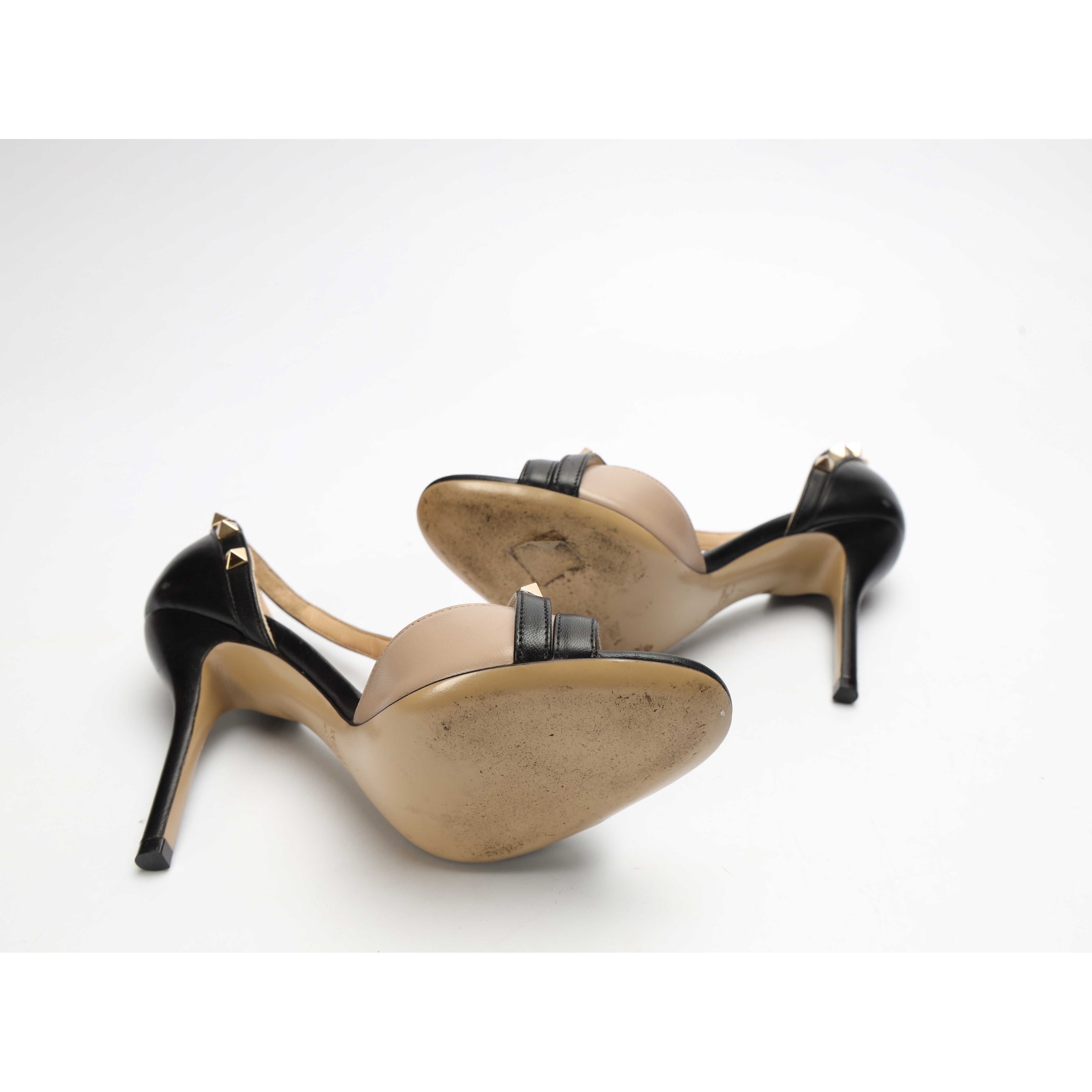 Valentino Black Studded D'orsay Sandals