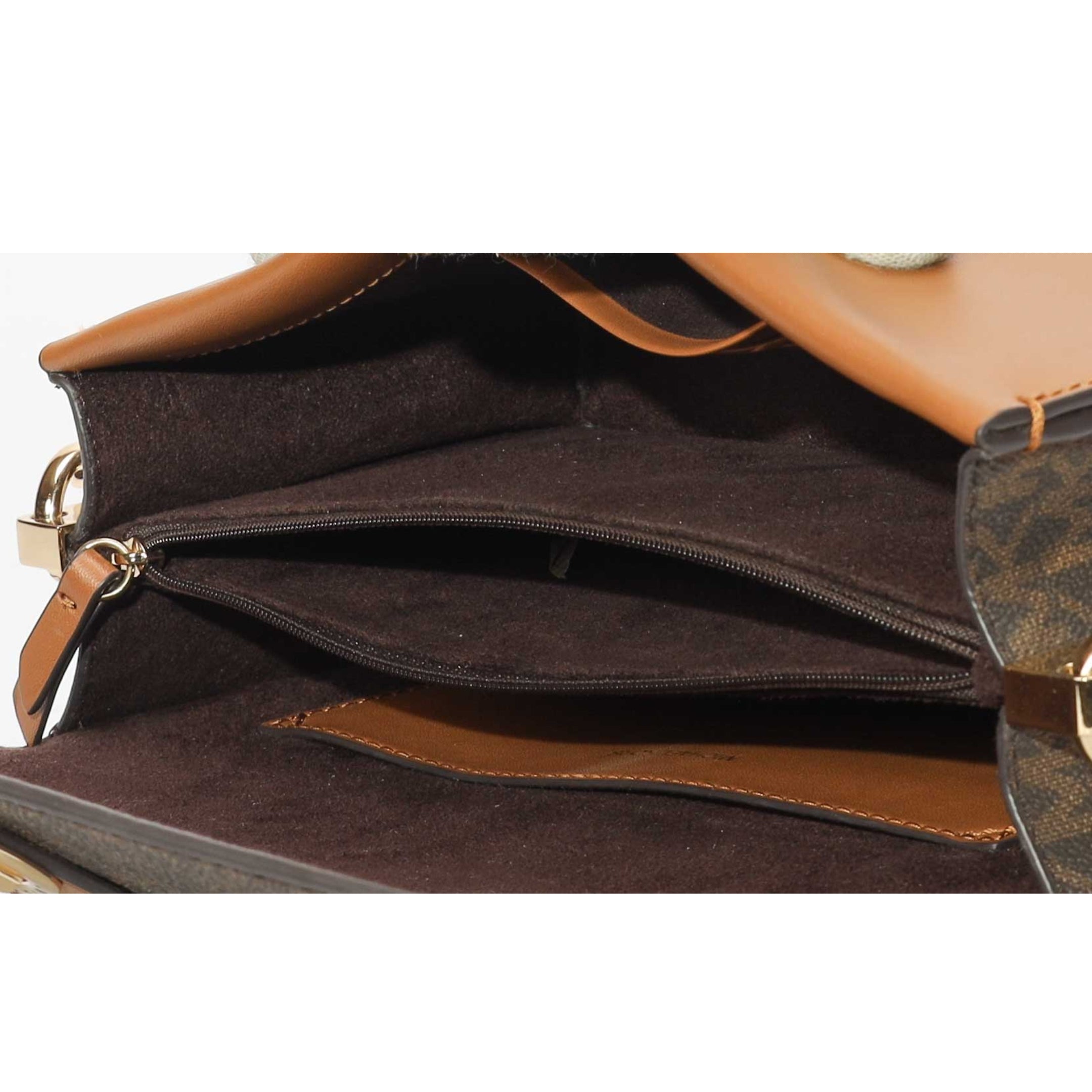 Michael Kors Greenwich Brown Logo Convertible Crossbody Bag