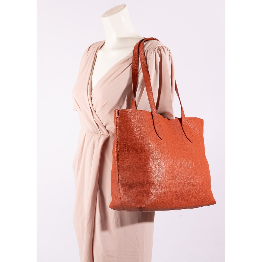 Burberry Remington Embossed Leather Tote