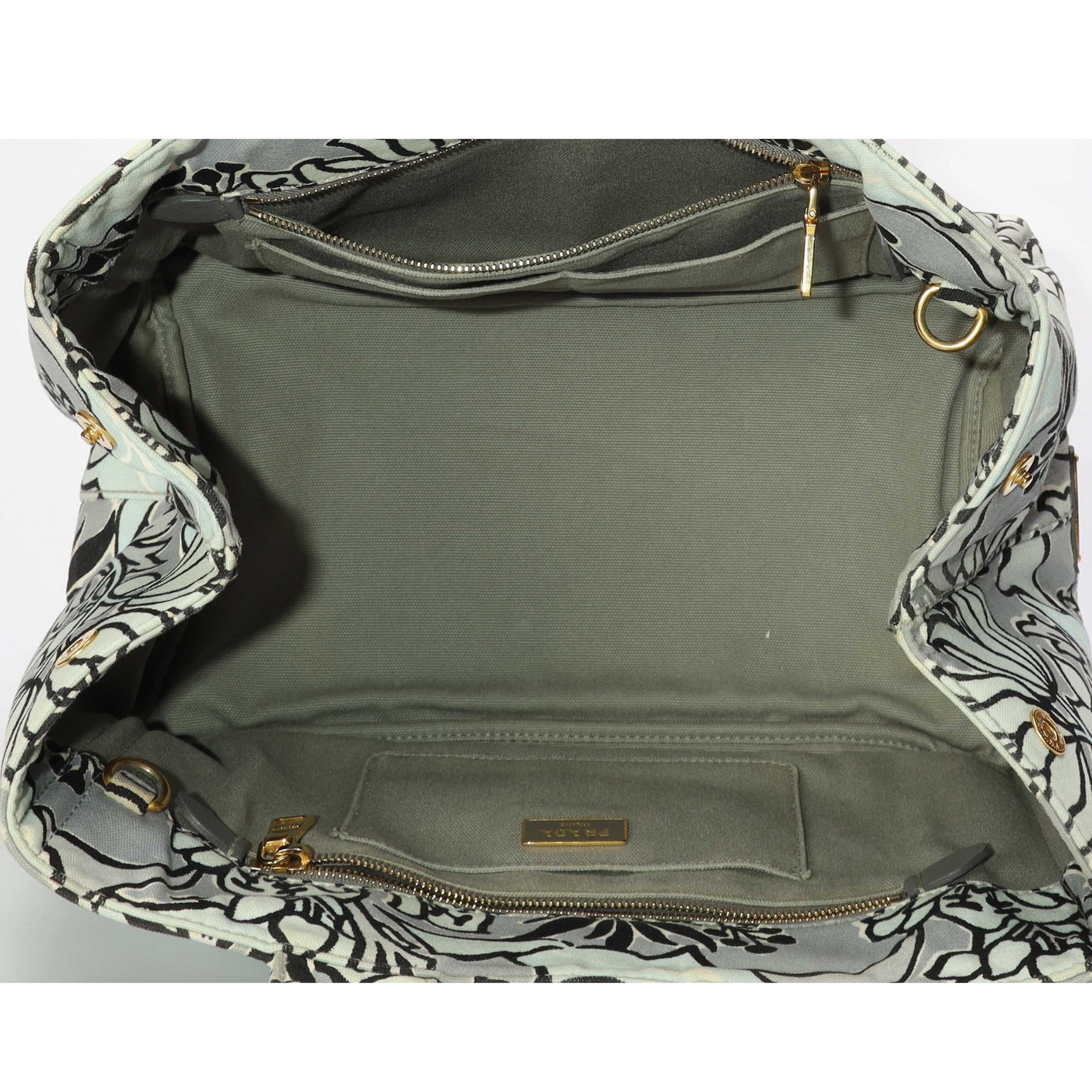 Prada Floral Printed Canvas Canapa Satchel
