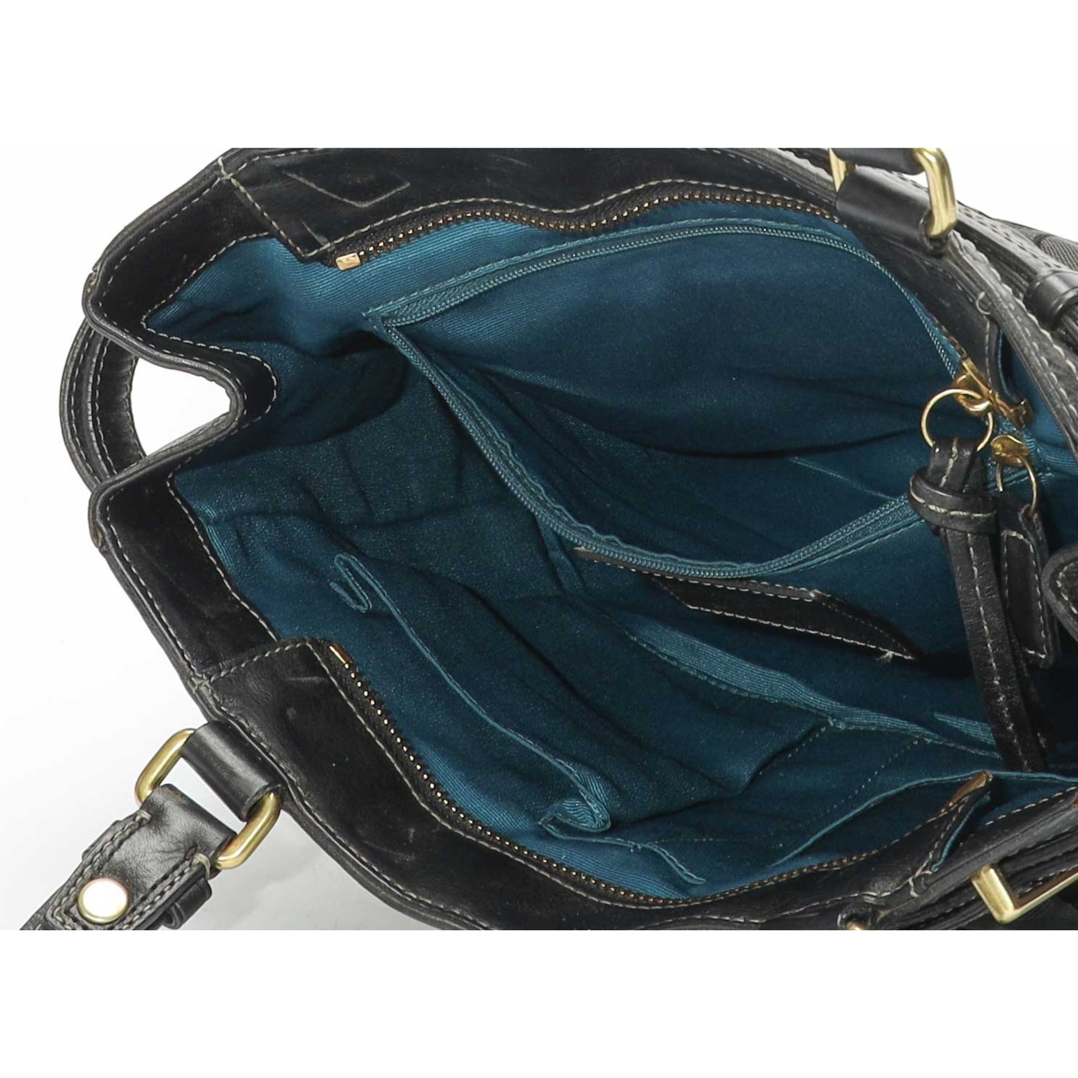 Coach Signature Carly Carryall Black Hobo Bag