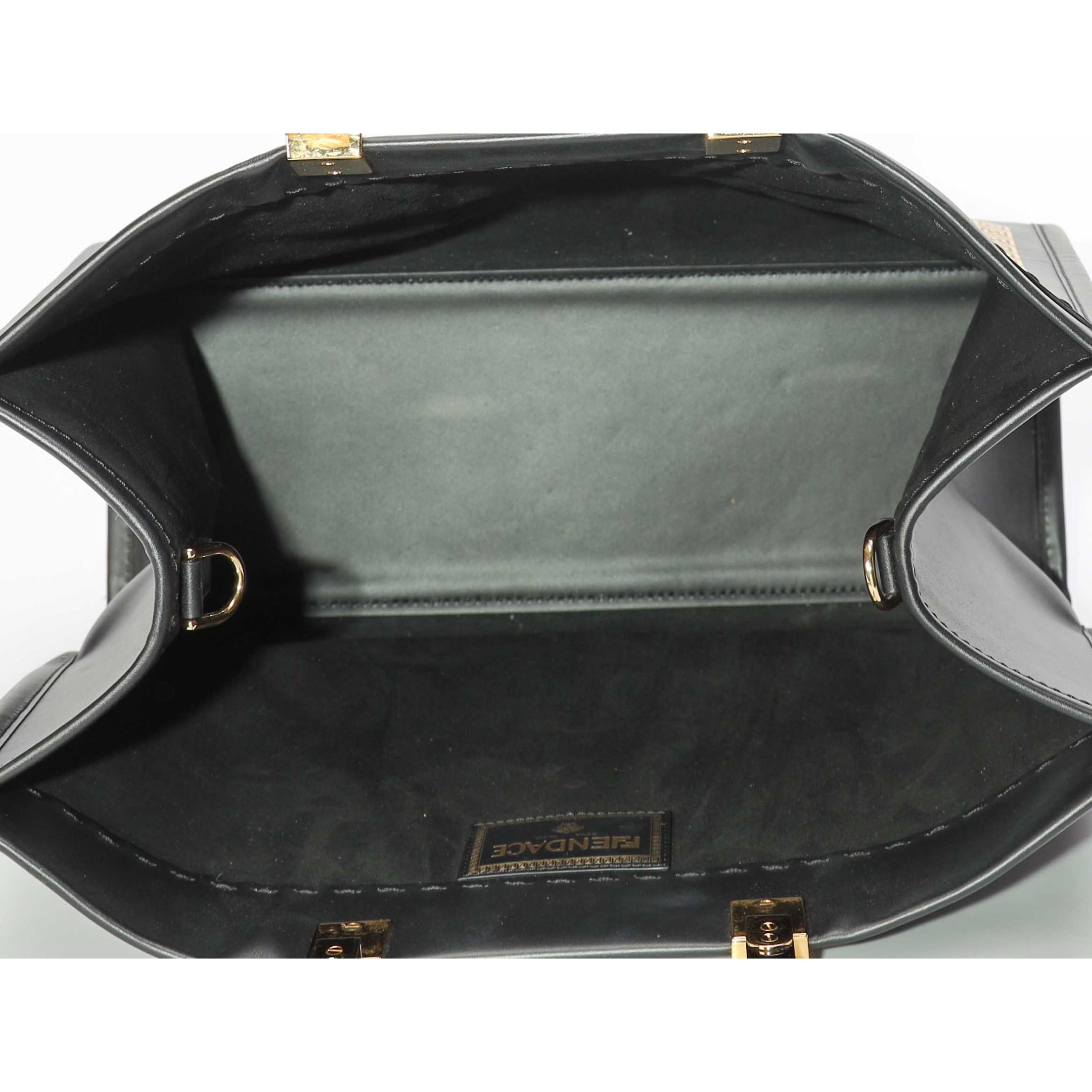 Fendi X Versace Black Fendace Sunshine Shopper Tote