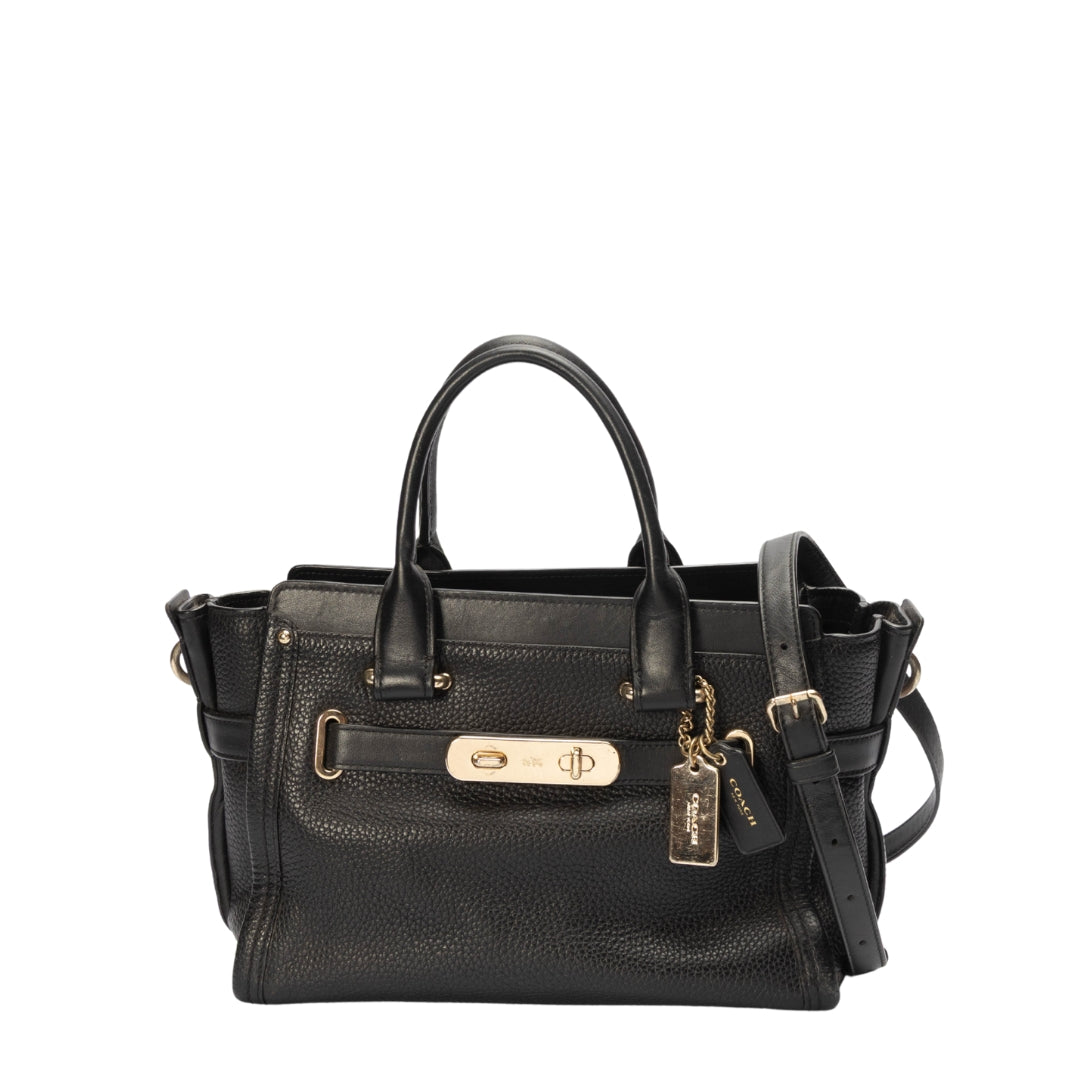 Coach Black Swagger Carryall Satchel