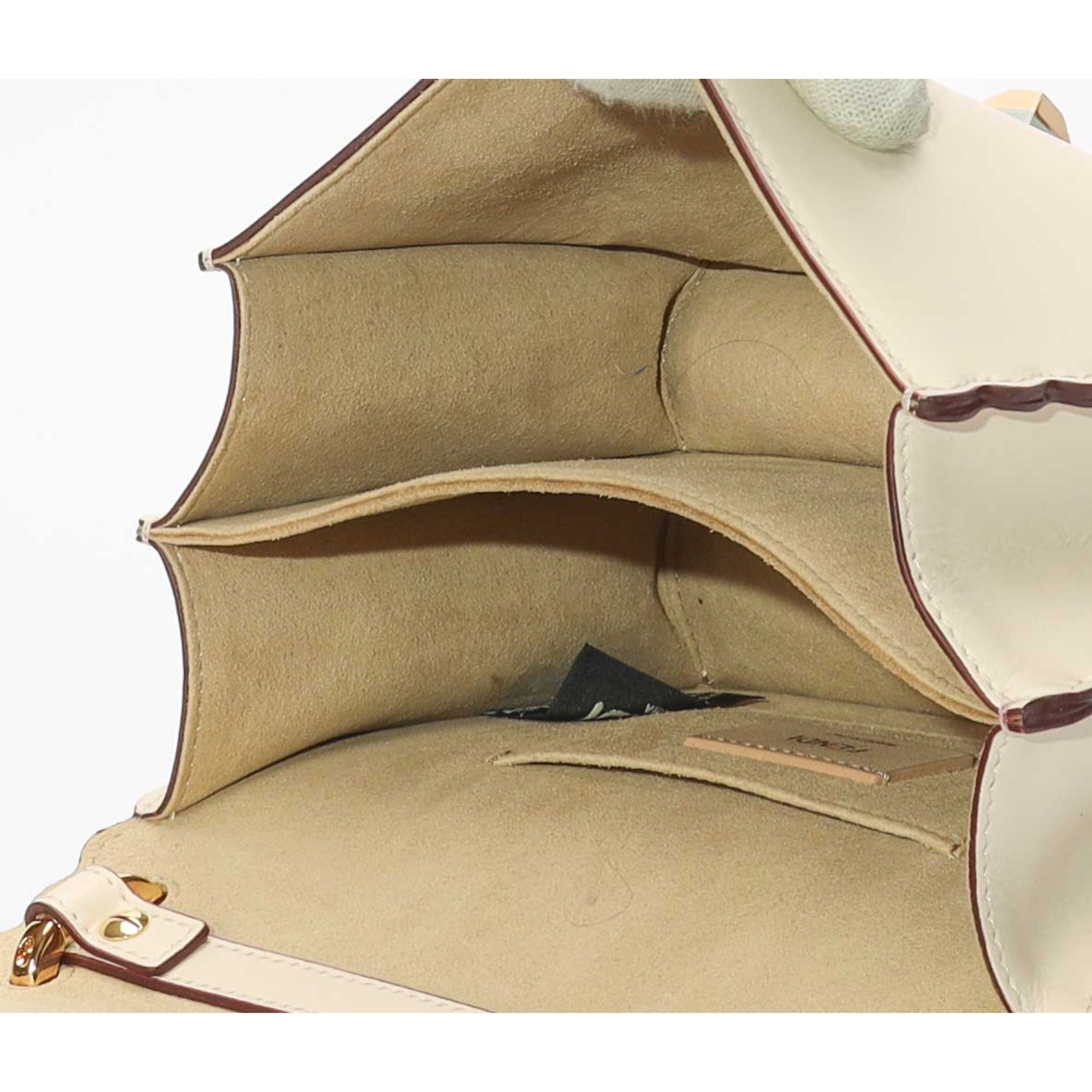 Fendi Ivory Small Scalloped Kan Shoulder Bag
