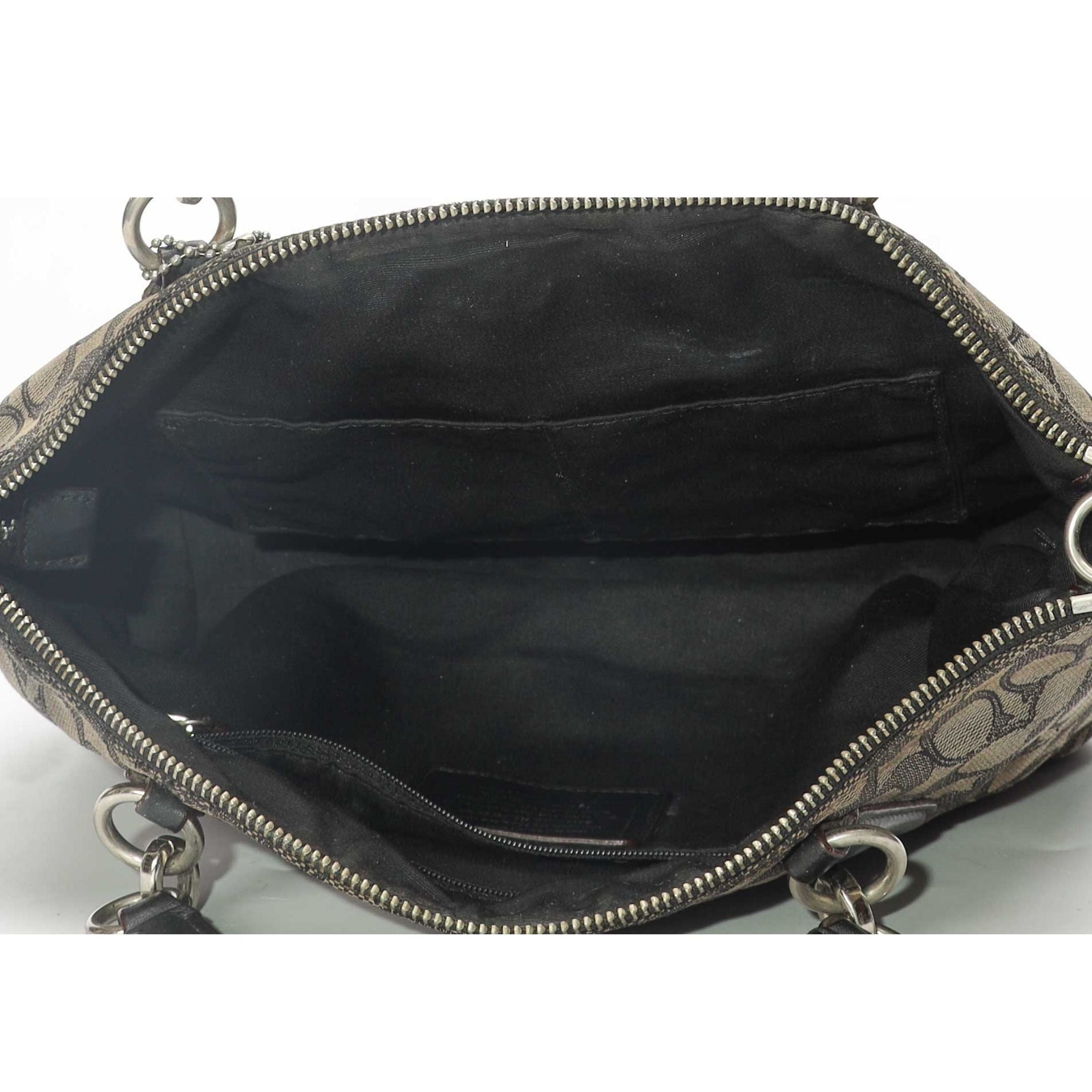 Coach Black/Grey Canvas Kelsey Satchel