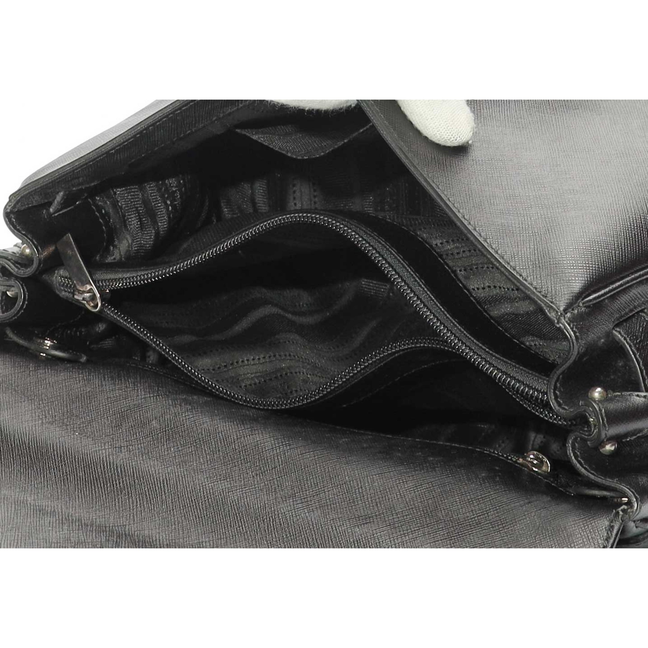 Salvatore Ferragamo Black Gancio Flap Top Handle Bag