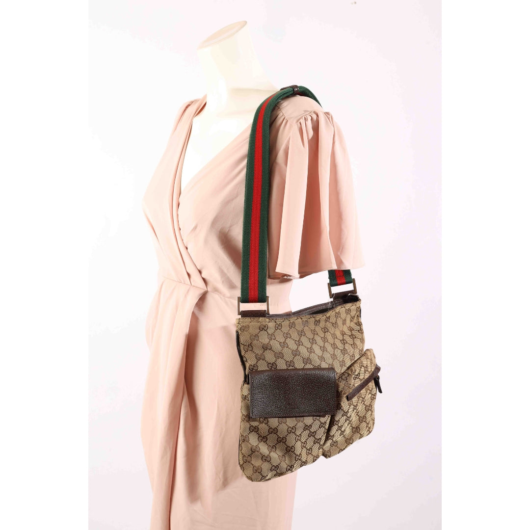 Gucci Beige GG Canvas Messenger Bag