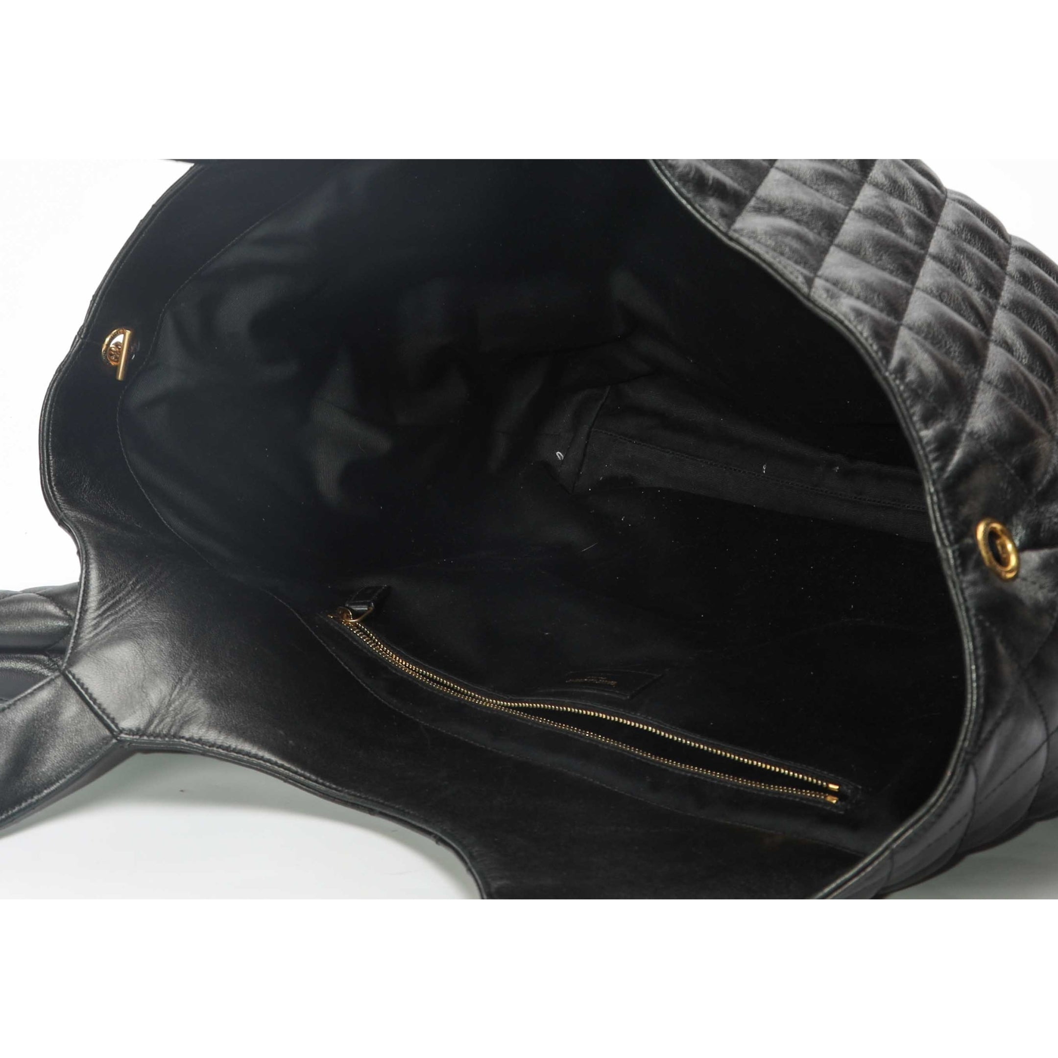 Saint Laurent Black Quilted Tote