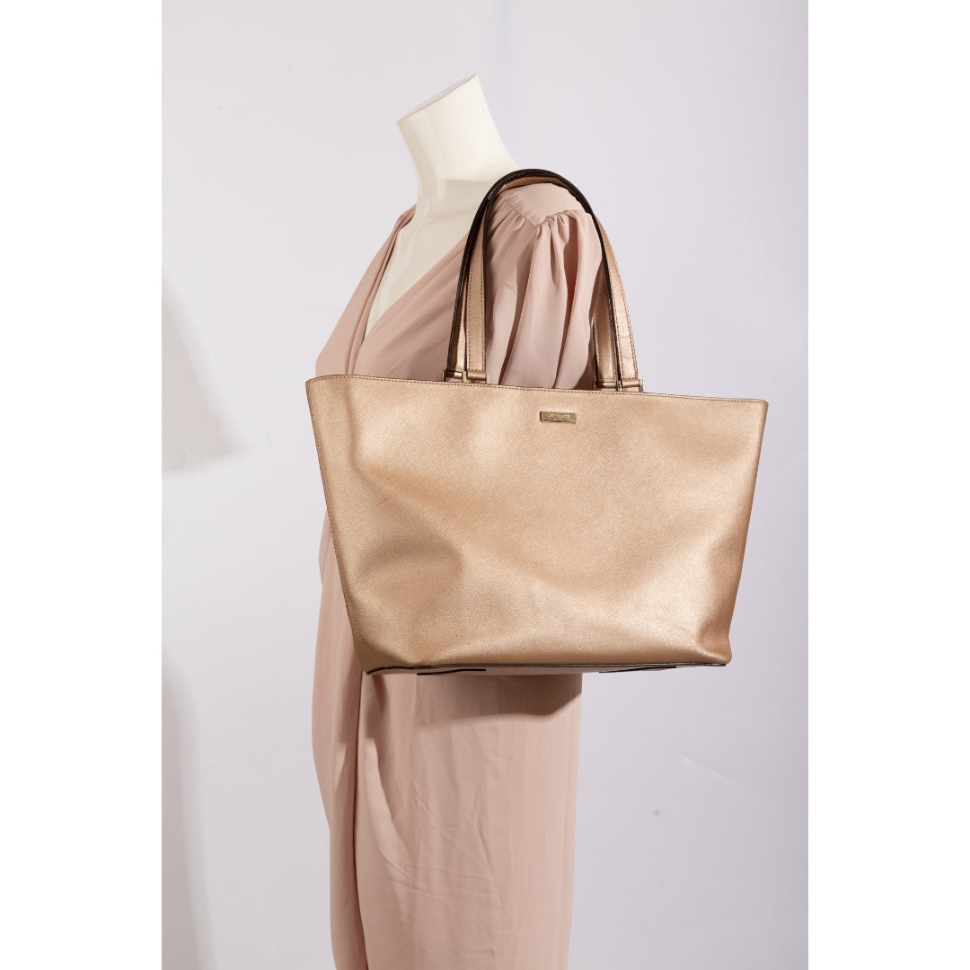 Kate Spade Champagne Pink Metallic Tote