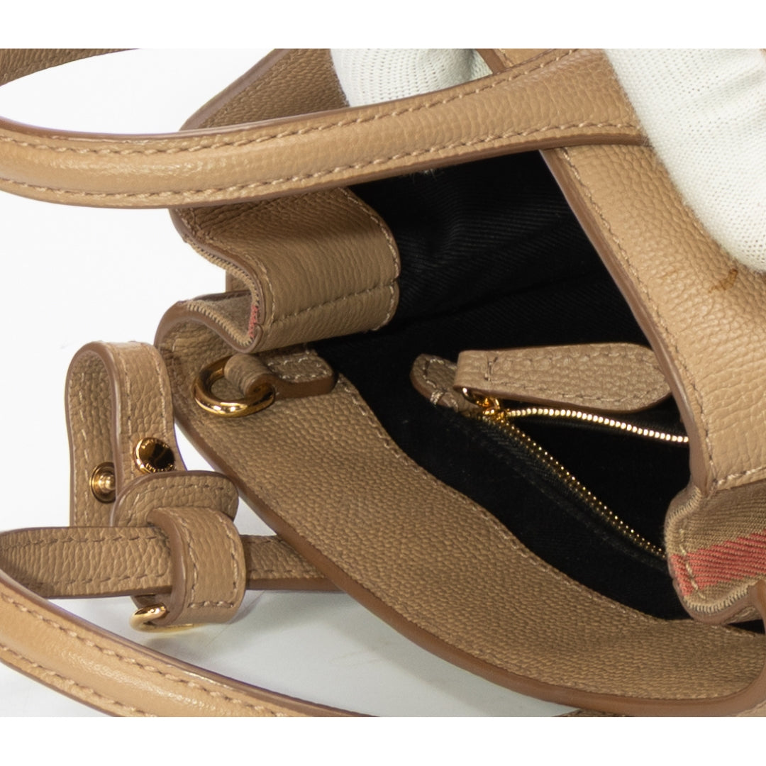Burberry Beige Banner Derby Convertible Satchel