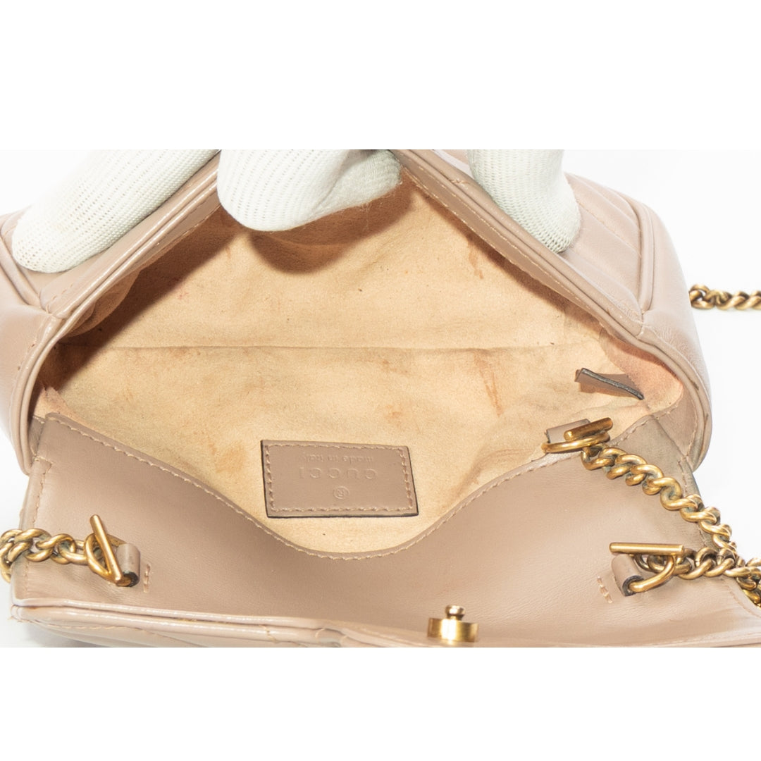 Gucci Pink Super Mini GG Marmont Shoulder Bag