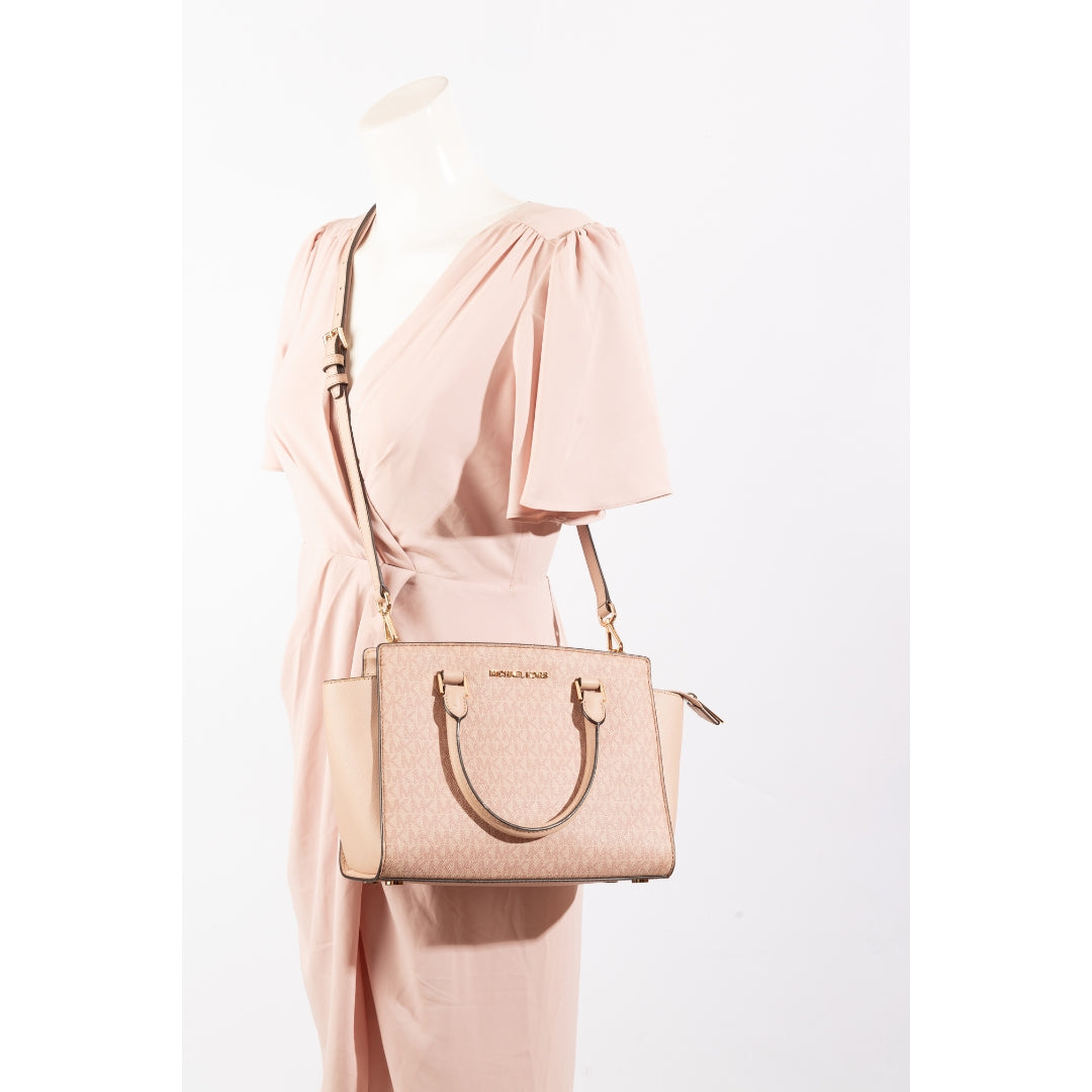 Michael Kors Selma Pink Logo Satchel