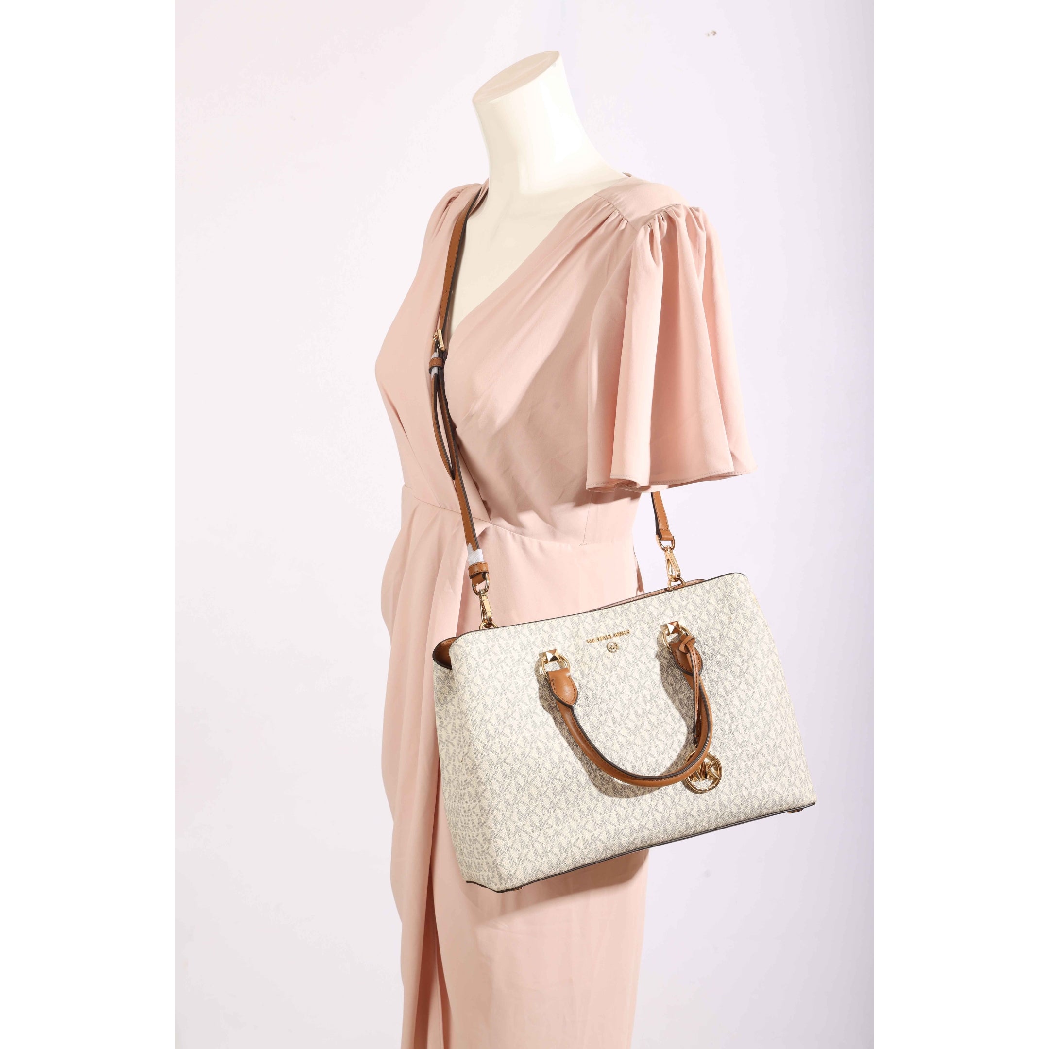 Michael Kors Vanilla Edith Large Logo Satchel