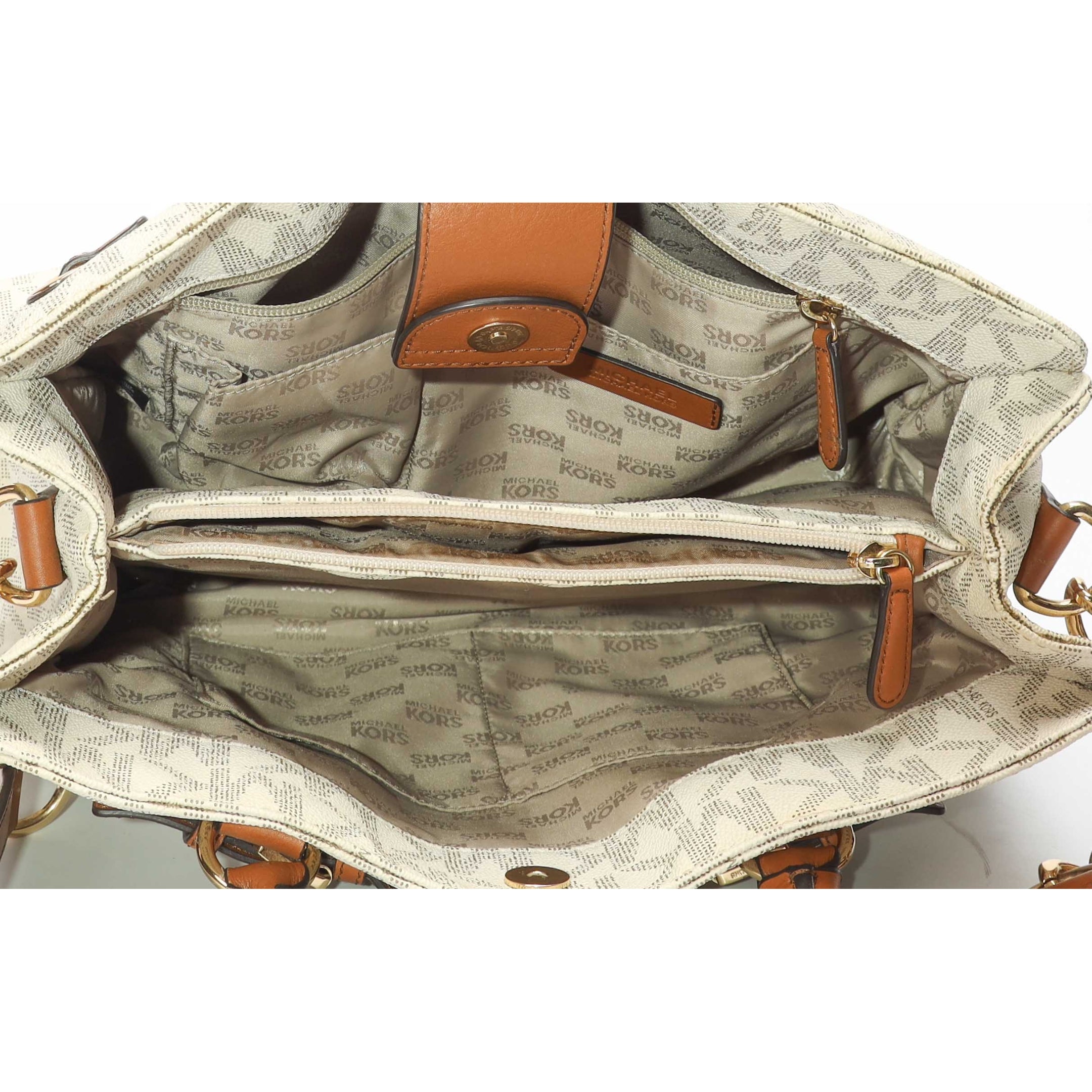 Michael Kors Vanilla Logo East West Hamilton Tote