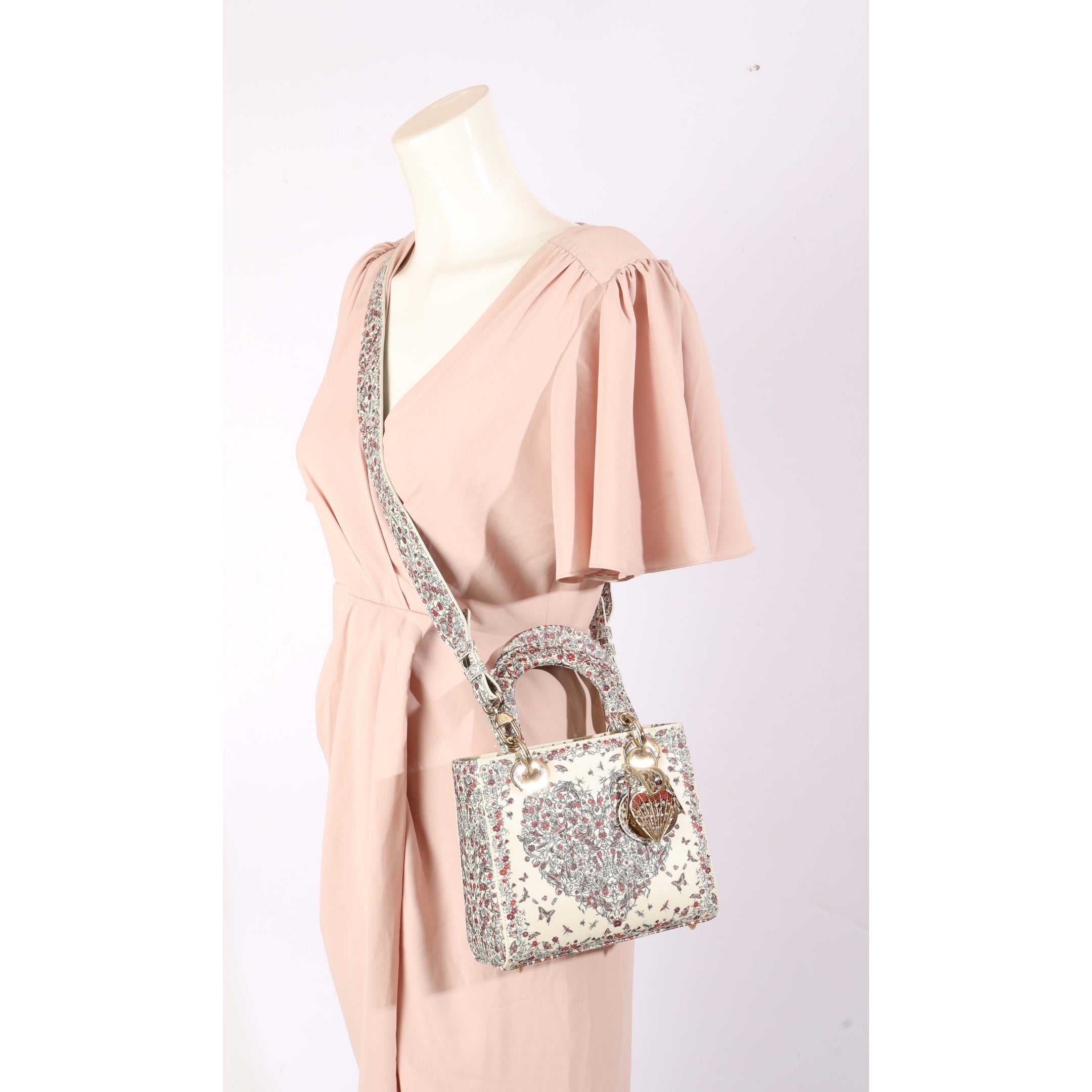 Dior Multicolor Amour de Roses Print Small Lady Dior Bag