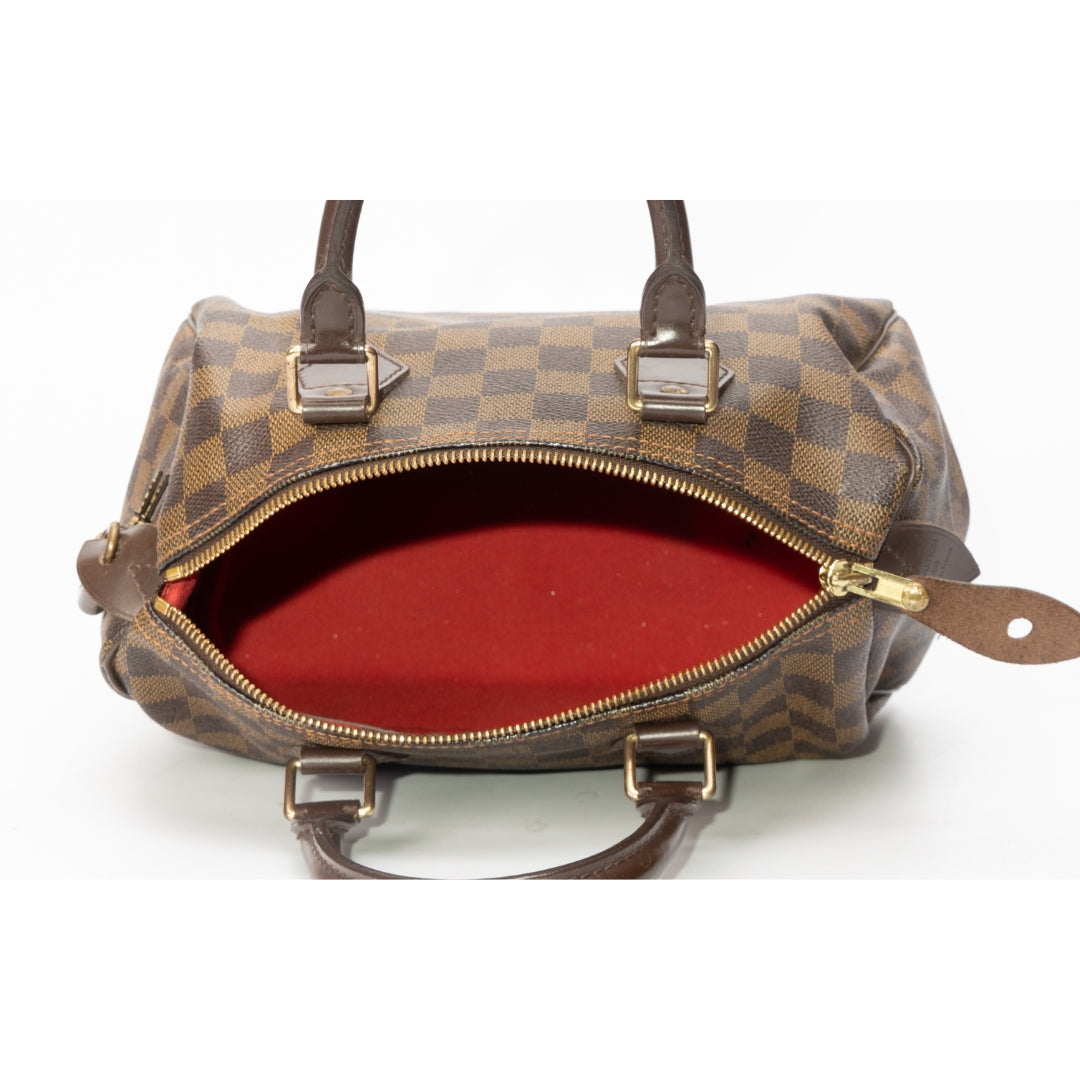 Louis Vuitton Damier Ebene Canvas Speedy 25 Bag