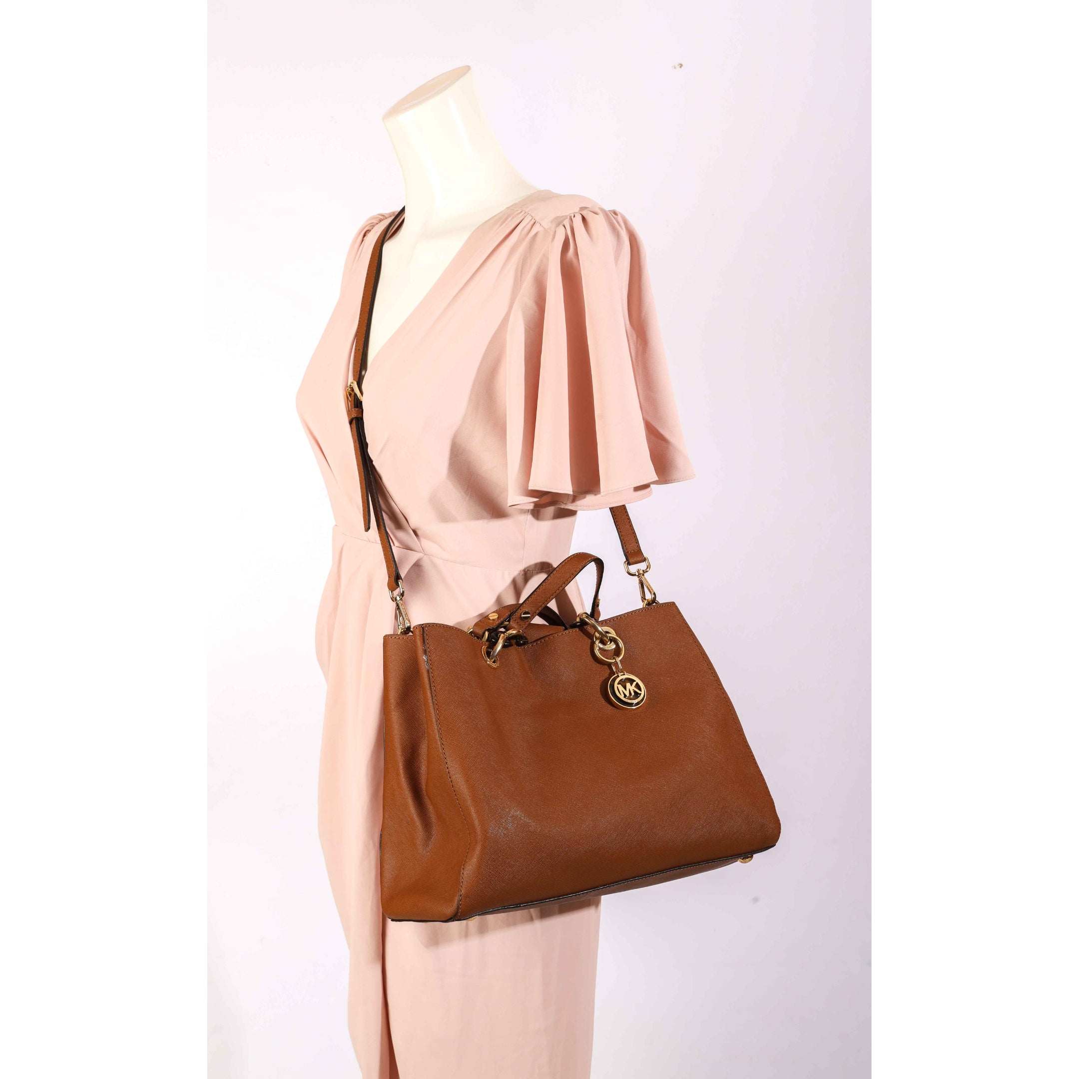 Michael Kors Cynthia Tan Convertible Satchel