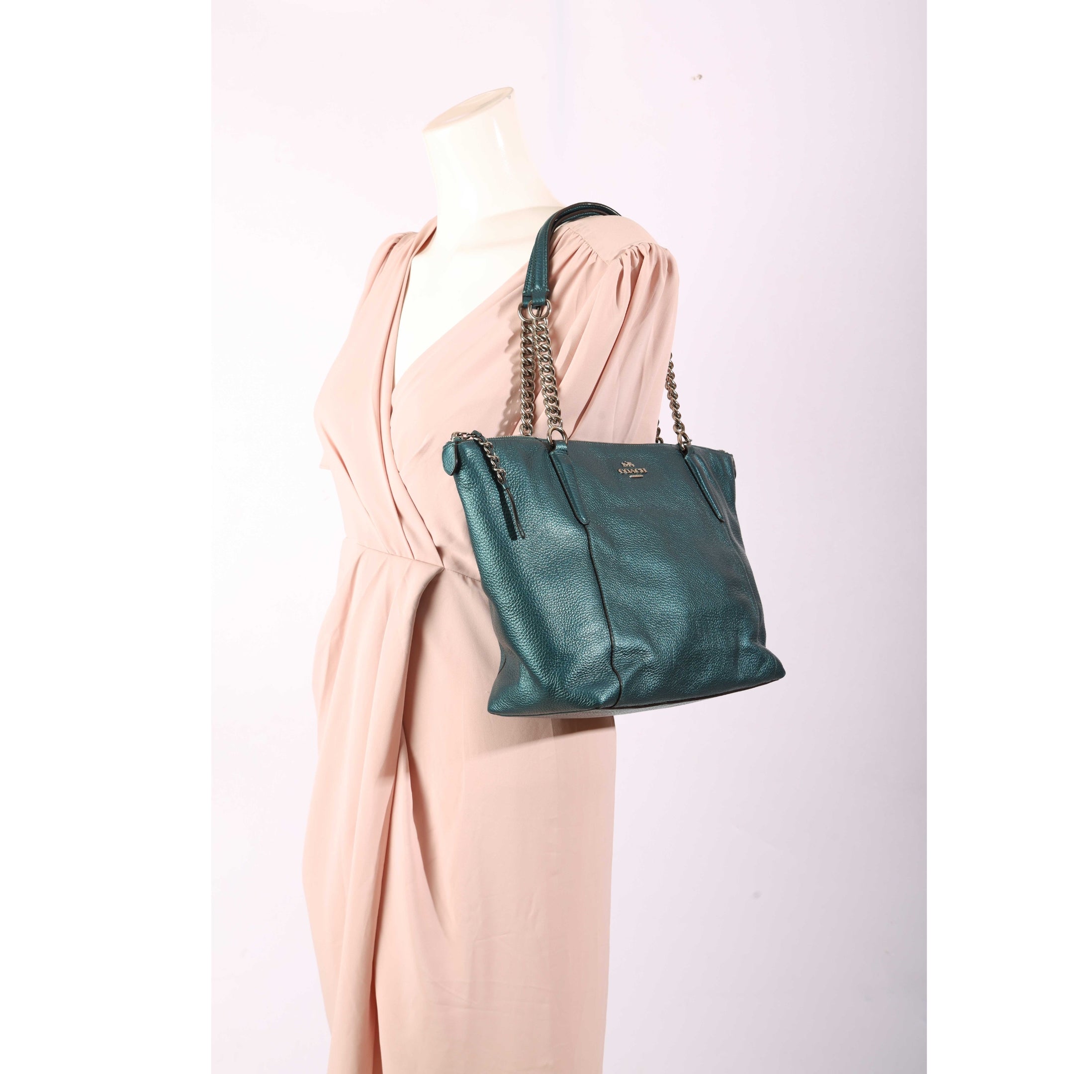 Coach Ava Teal Chain Tote