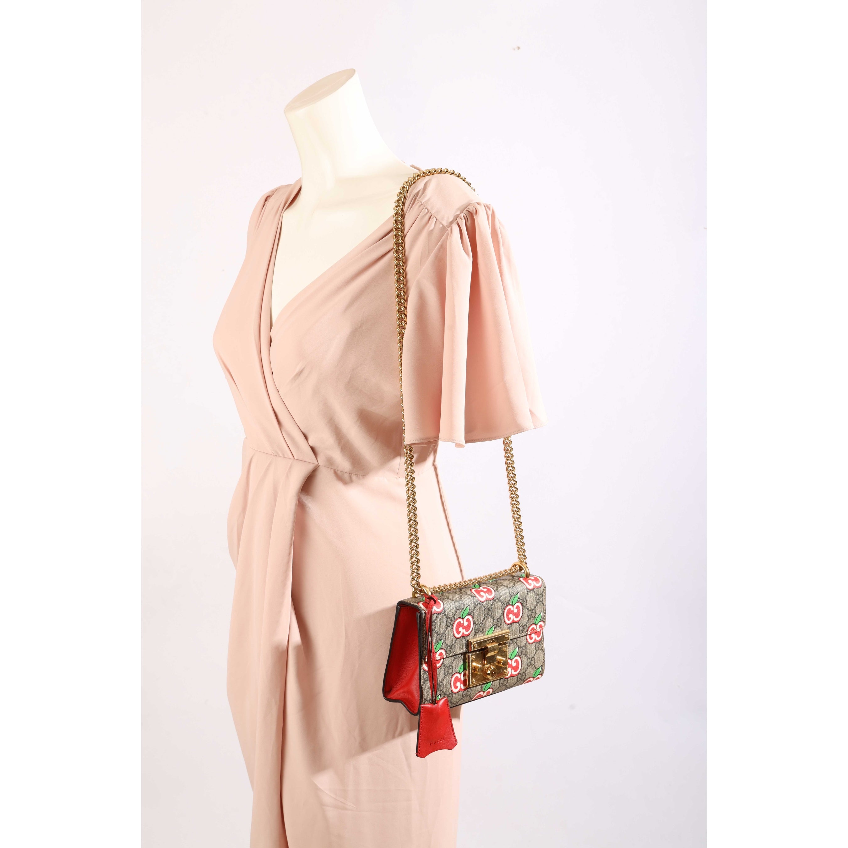 Gucci GG Apple Print Padlock Crossbody Bag