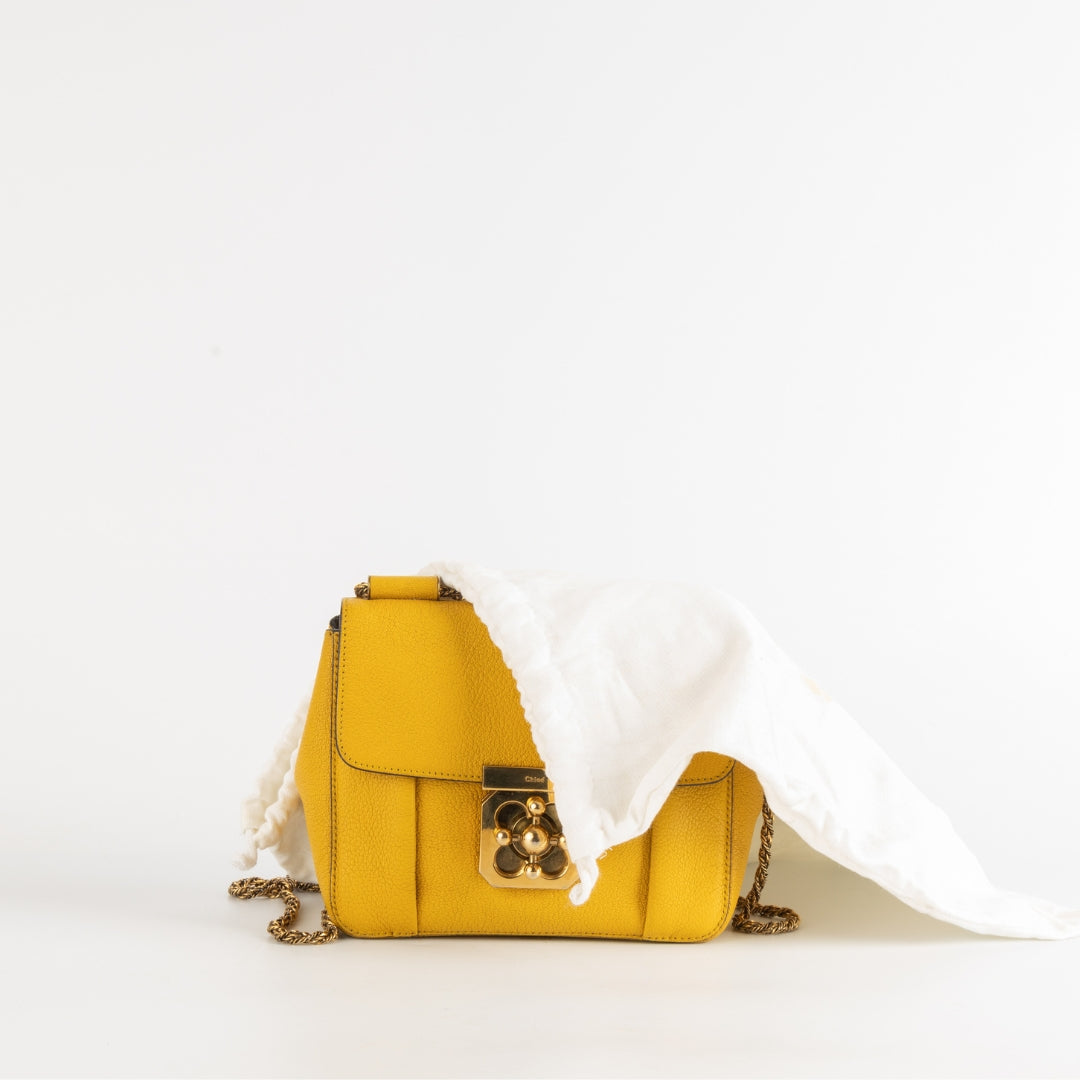 Chloe Mustard Leather Small Elsie Shoulder Bag