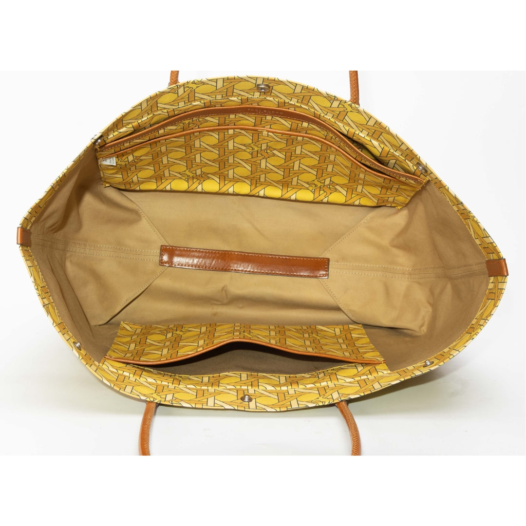 Tory Burch Canvas Basket-Weave Large Tote