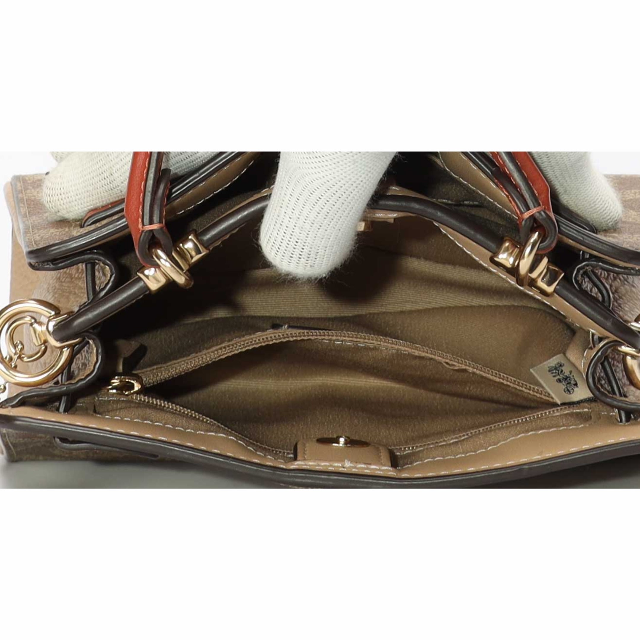 Coach Mini Lane Blocked Signature Canvas Satchel