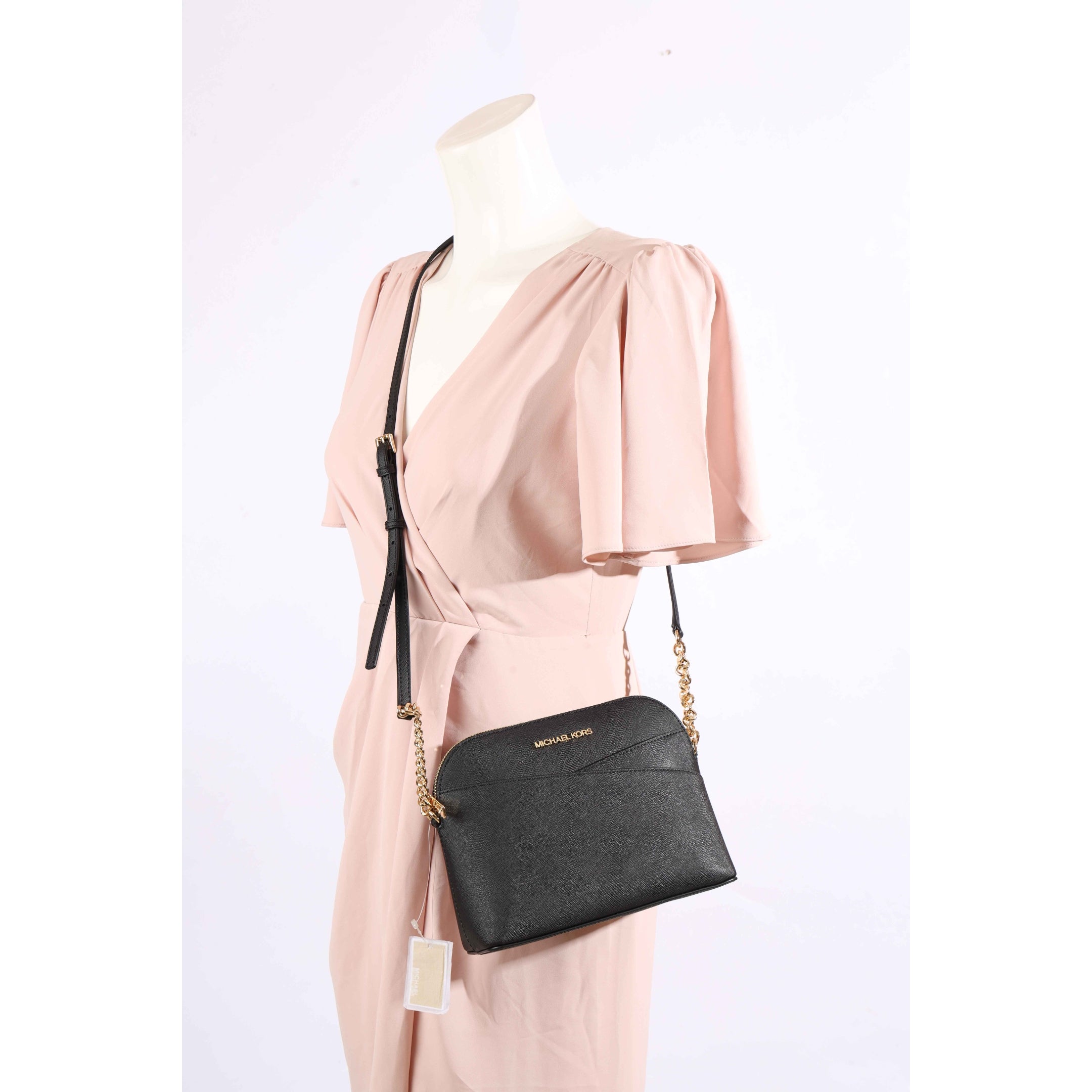 Michael Kors Jet Set Black Dome Crossbody Bag