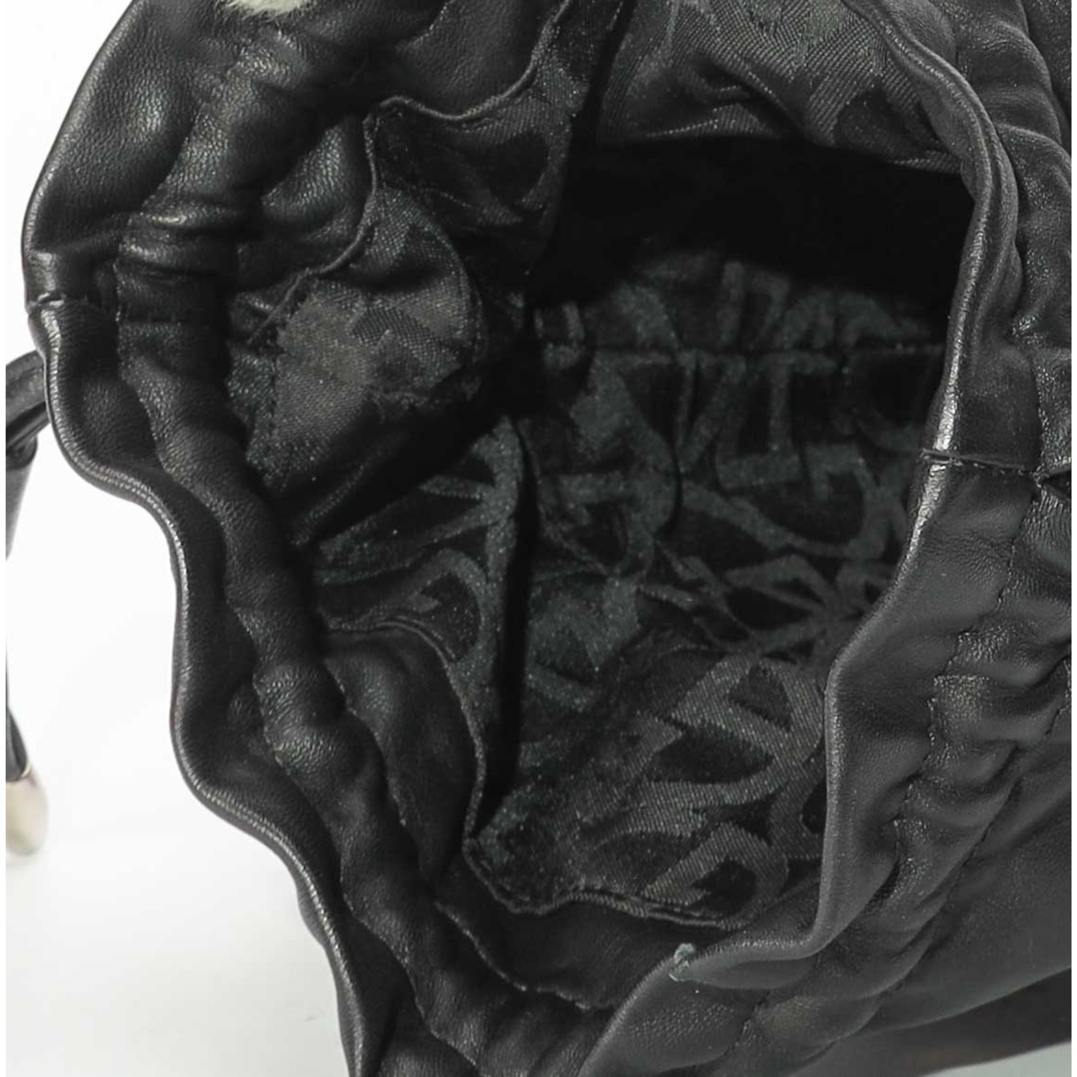 Giorgio Armani Black Drawstring Bucket Bag
