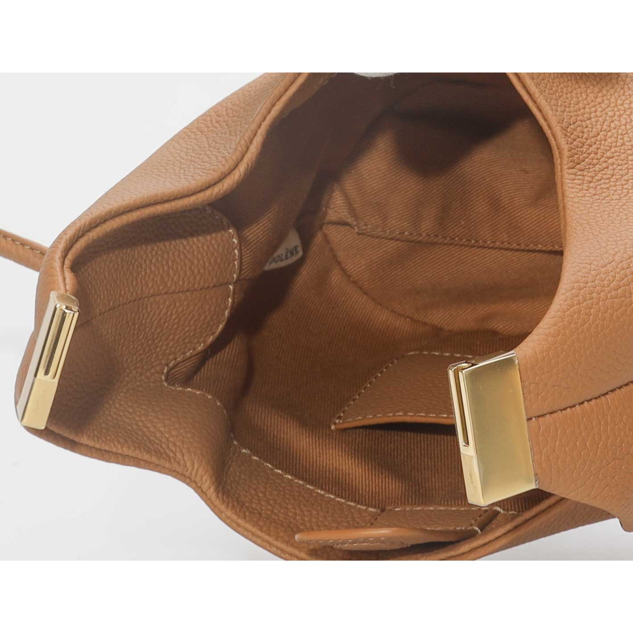 Polene Beri Textured Camel Crossbody Bag