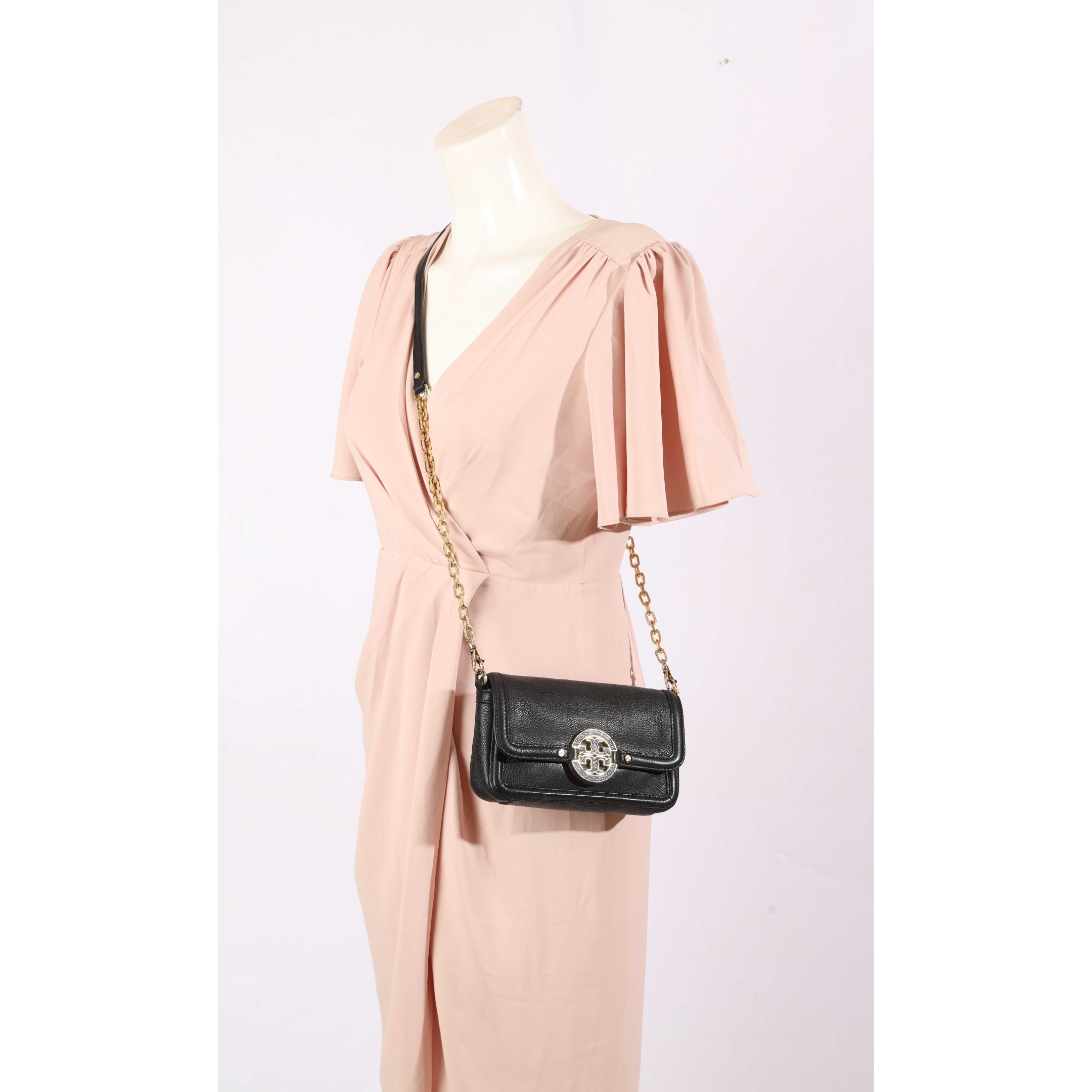 Tory Burch Black Amanda Flap Crossbody Bag