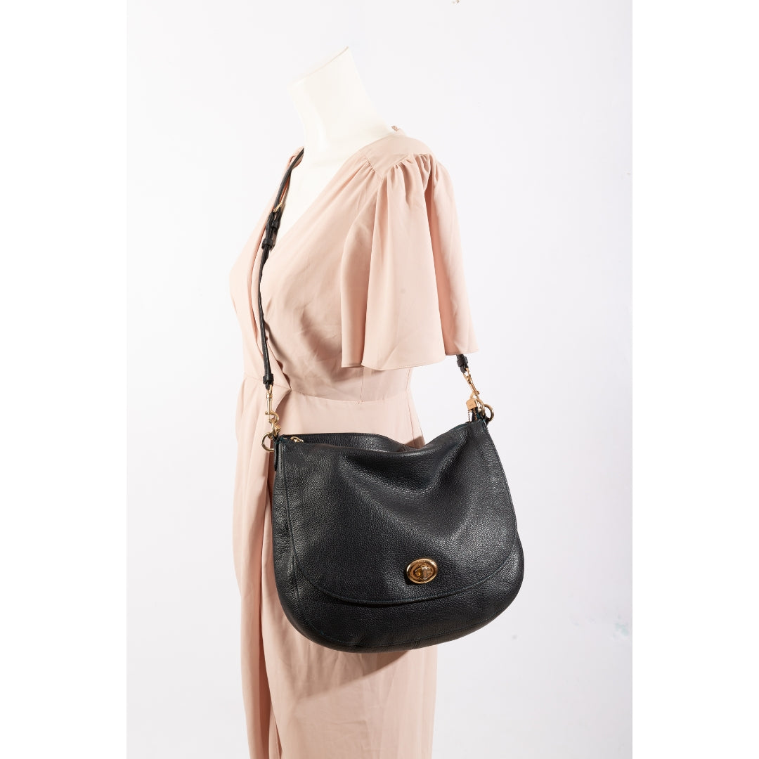 Coach Navy Turnlock Hobo Bag