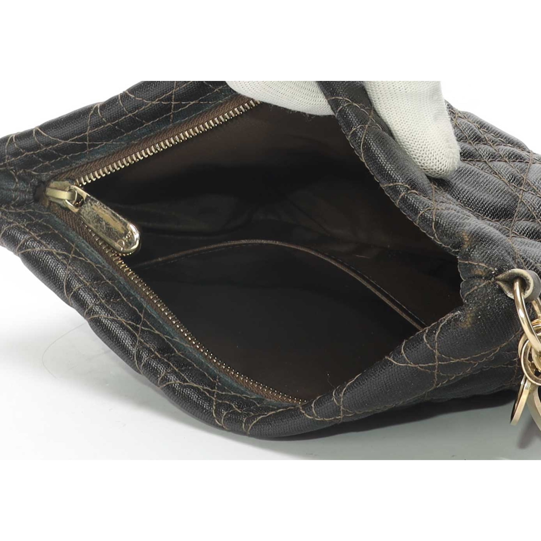 Dior Brown Cannage Black Pouch